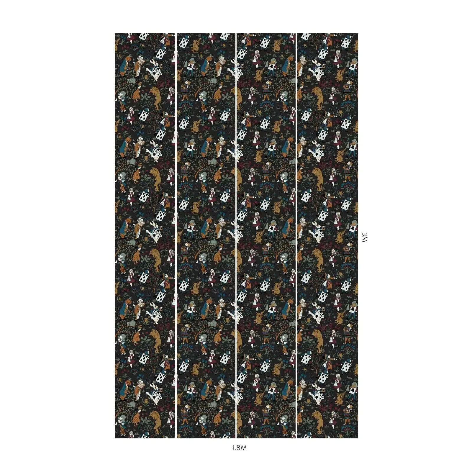 House of Hackney Alice In Wonderland wallpaper in Noir – SKU 1-WA-ALI-DI-NOI-XXX