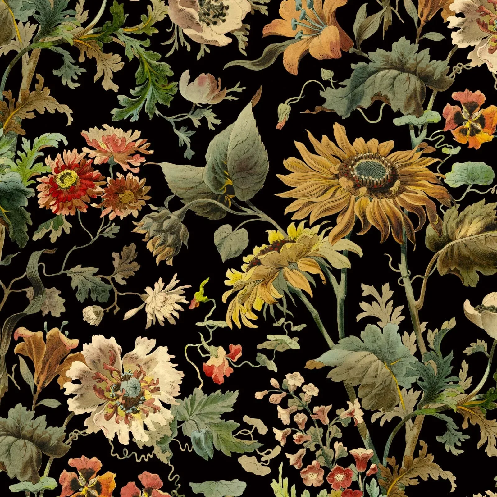 House of Hackney Avalon wallpaper in Noir – SKU 1-WA-AVA-DI-NOI-XXX