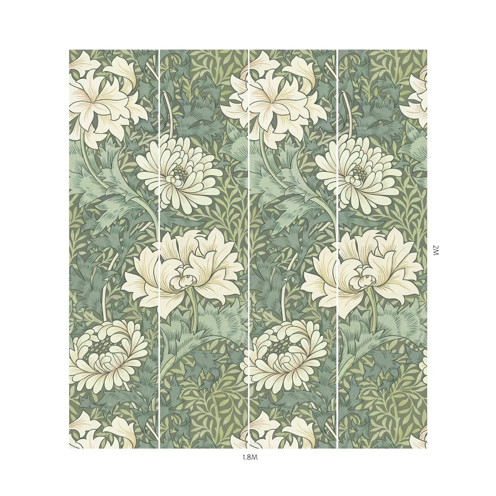 House of Hackney Chrysanthemum Magna Wallpaper – Sap | Wallpaper Twins House of Hackney Chrysanthemum Magna wallpaper in Sap – SKU 1-WA-CHM-DI-SAP-XXX