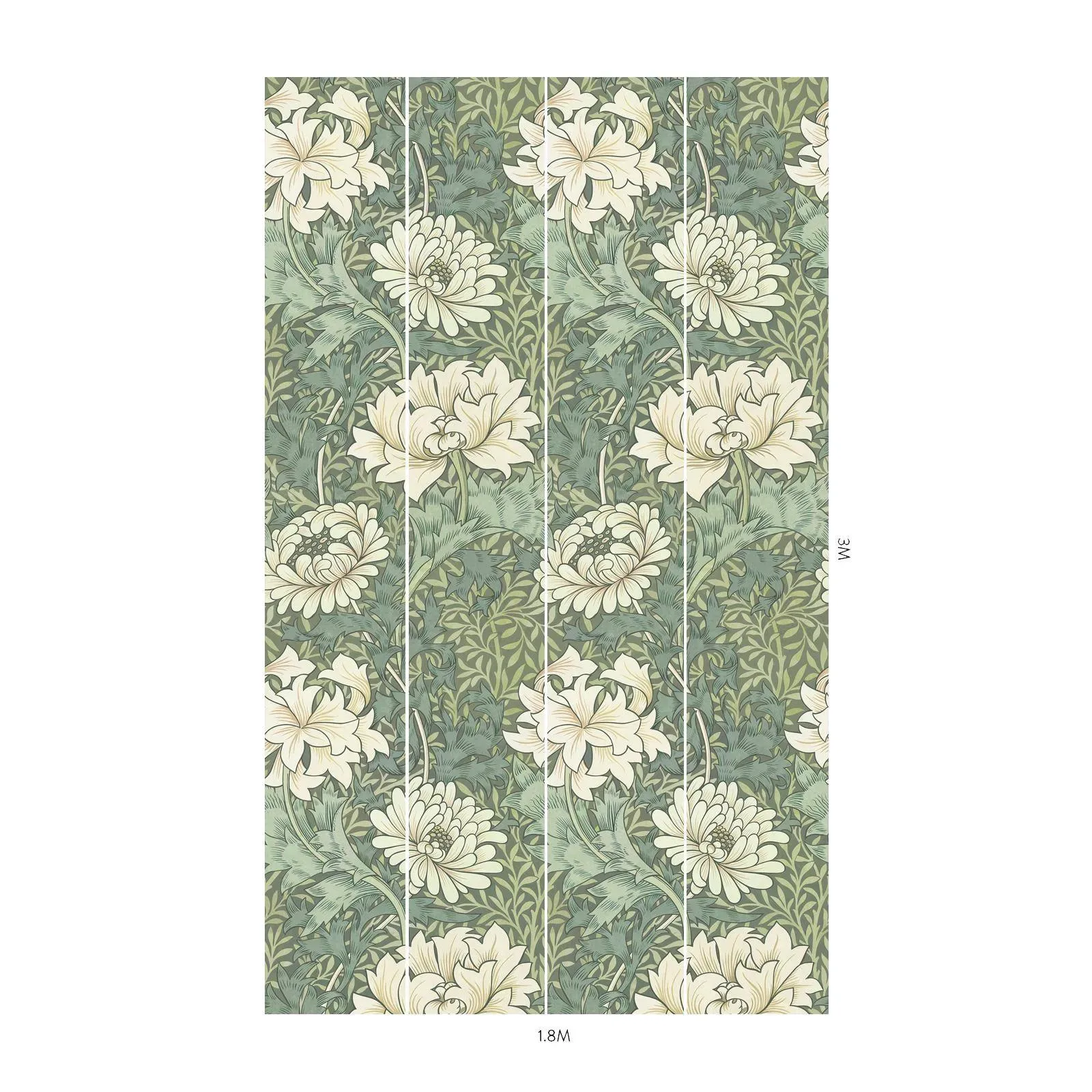 House of Hackney Chrysanthemum Magna Wallpaper – Sap | Wallpaper Twins House of Hackney Chrysanthemum Magna wallpaper in Sap – SKU 1-WA-CHM-DI-SAP-XXX