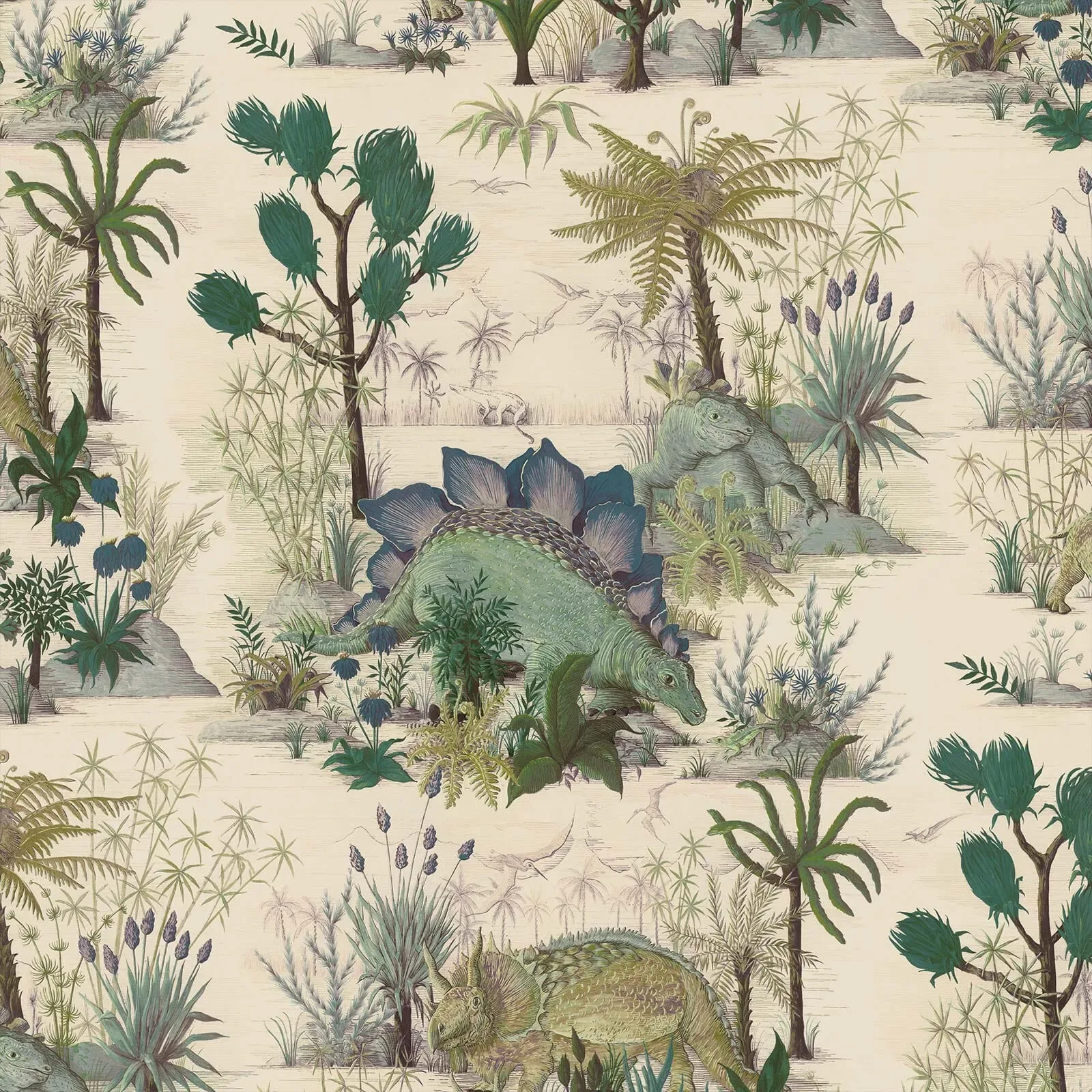 House of Hackney Dinosauria wallpaper in Ecru – SKU 1-WA-DIN-DI-ECR-XXX