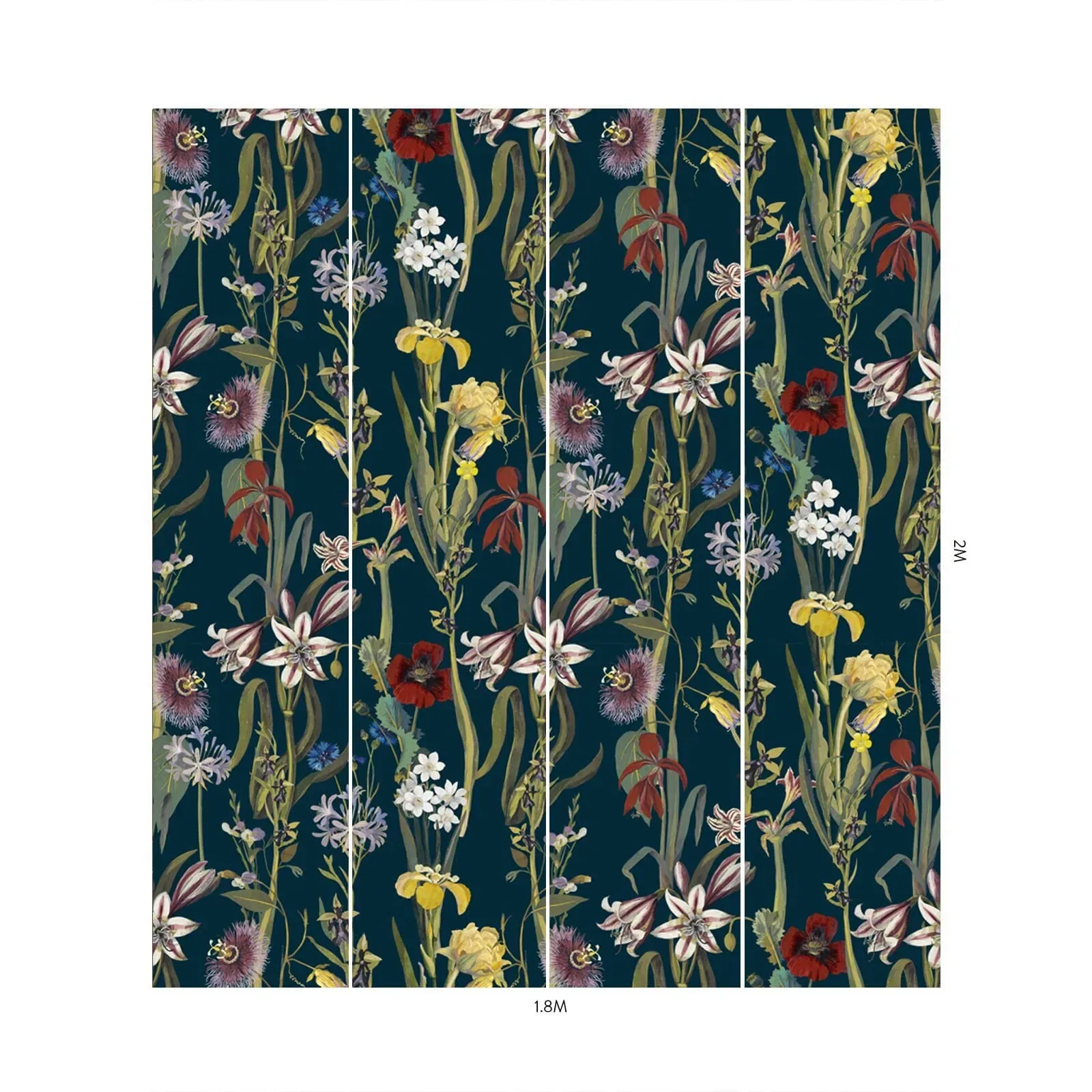 House of Hackney Flora Delanica wallpaper in Midnight – SKU 1-WA-DEL-DI-MID-XXX