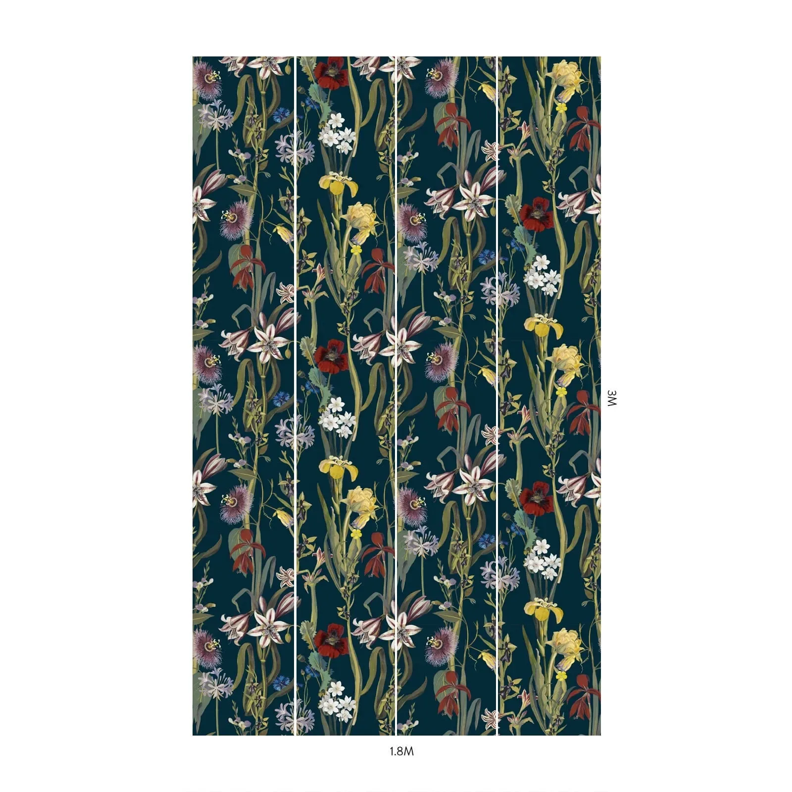 House of Hackney Flora Delanica wallpaper in Midnight – SKU 1-WA-DEL-DI-MID-XXX