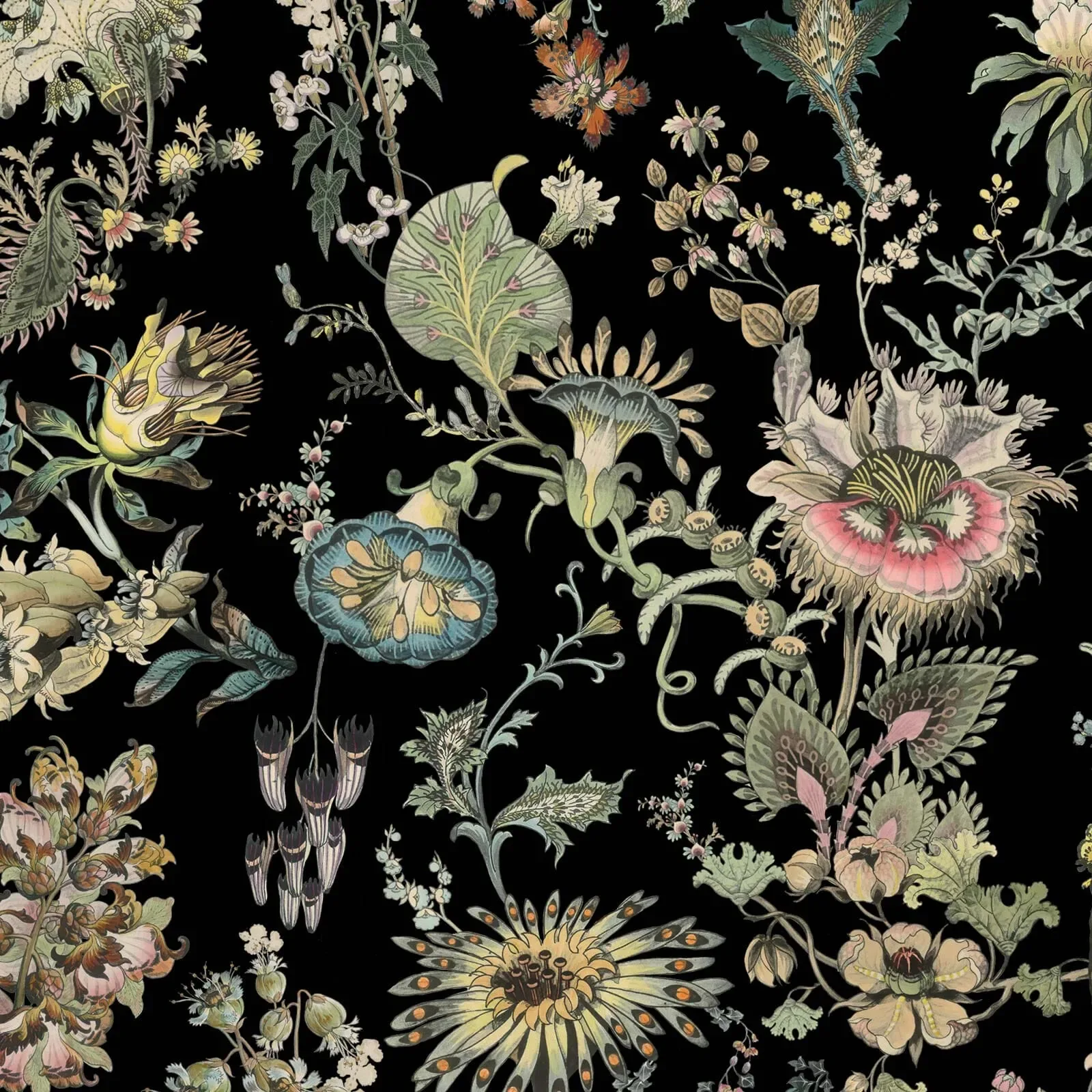House of Hackney Flora Fantasia wallpaper in Noir – SKU 1-WA-FLF-DI-NOI-XXX