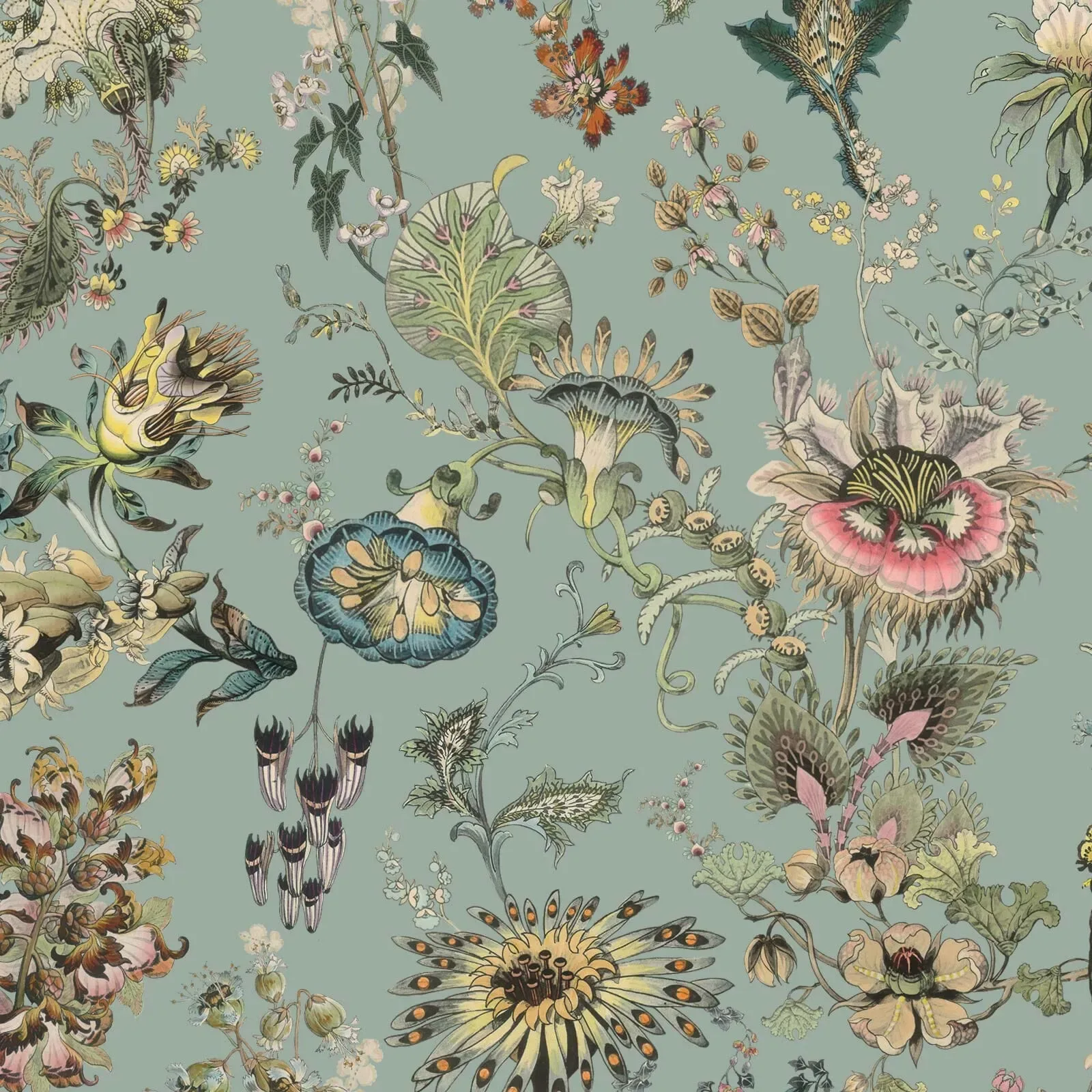 House of Hackney Flora Fantasia wallpaper in Sky Blue – SKU 1-WA-FLF-DI-BLU-XXX