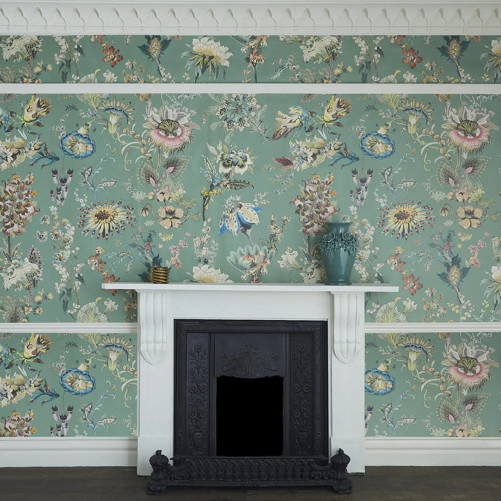 House of Hackney Flora Fantasia wallpaper in Verdigris – SKU 1-WA-FLF-DI-VER-XXX