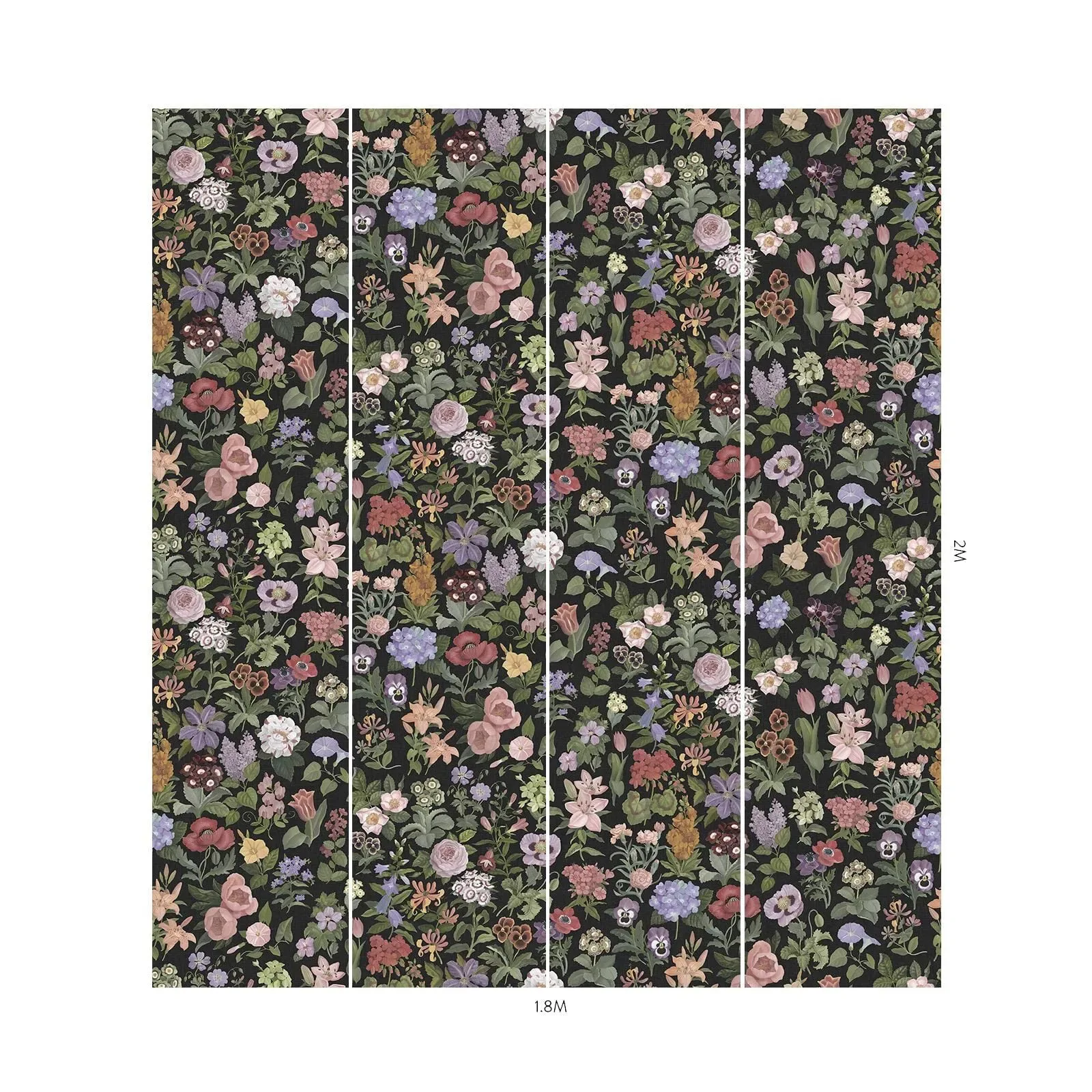House of Hackney Floralia wallpaper in Noir – SKU 1-WA-FRA-DI-NOI-XXX