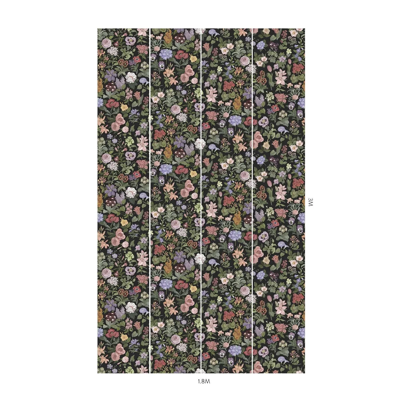 House of Hackney Floralia wallpaper in Noir – SKU 1-WA-FRA-DI-NOI-XXX