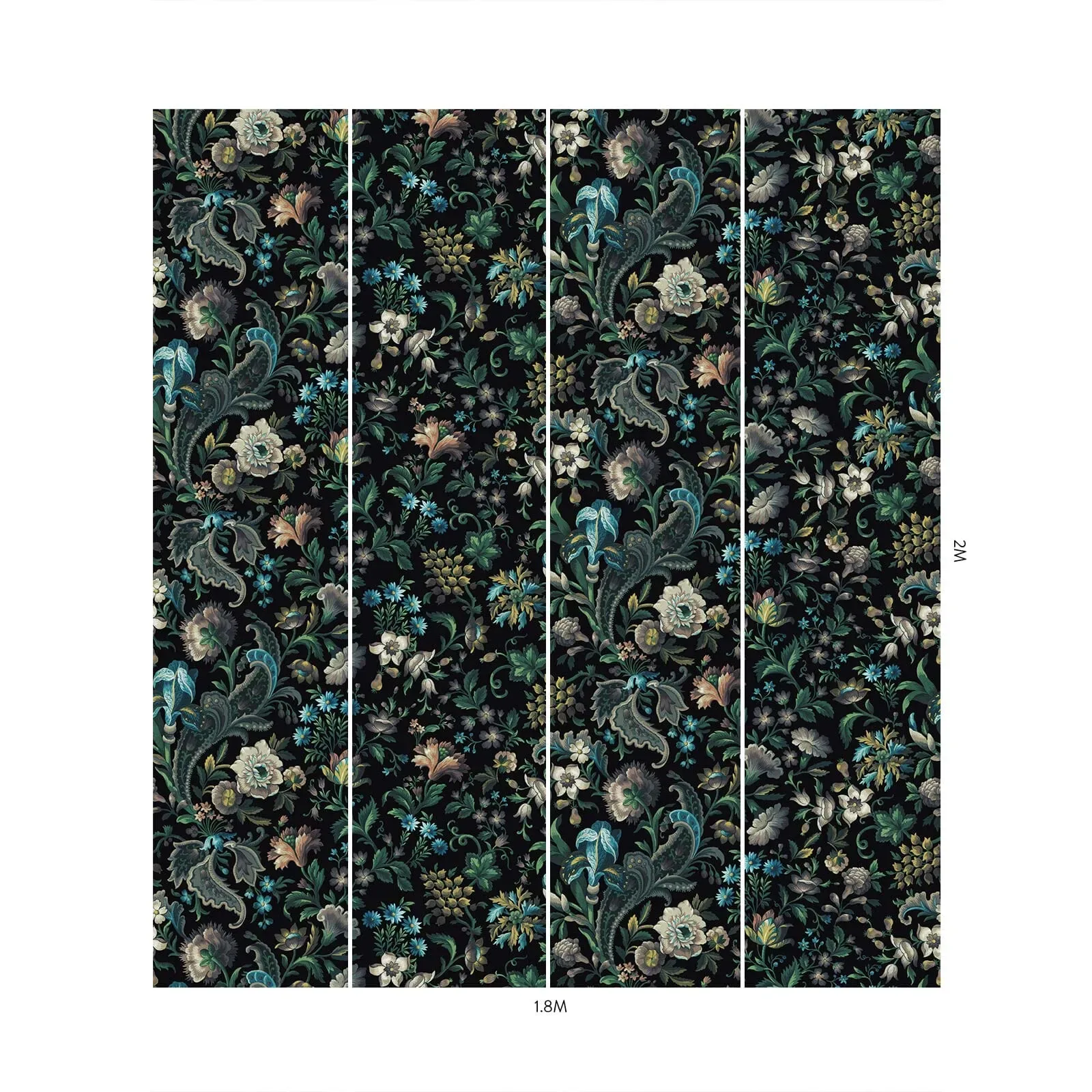 House of Hackney Florika wallpaper in Onyx – SKU 1-WA-FLO-DI-ONX-XXX