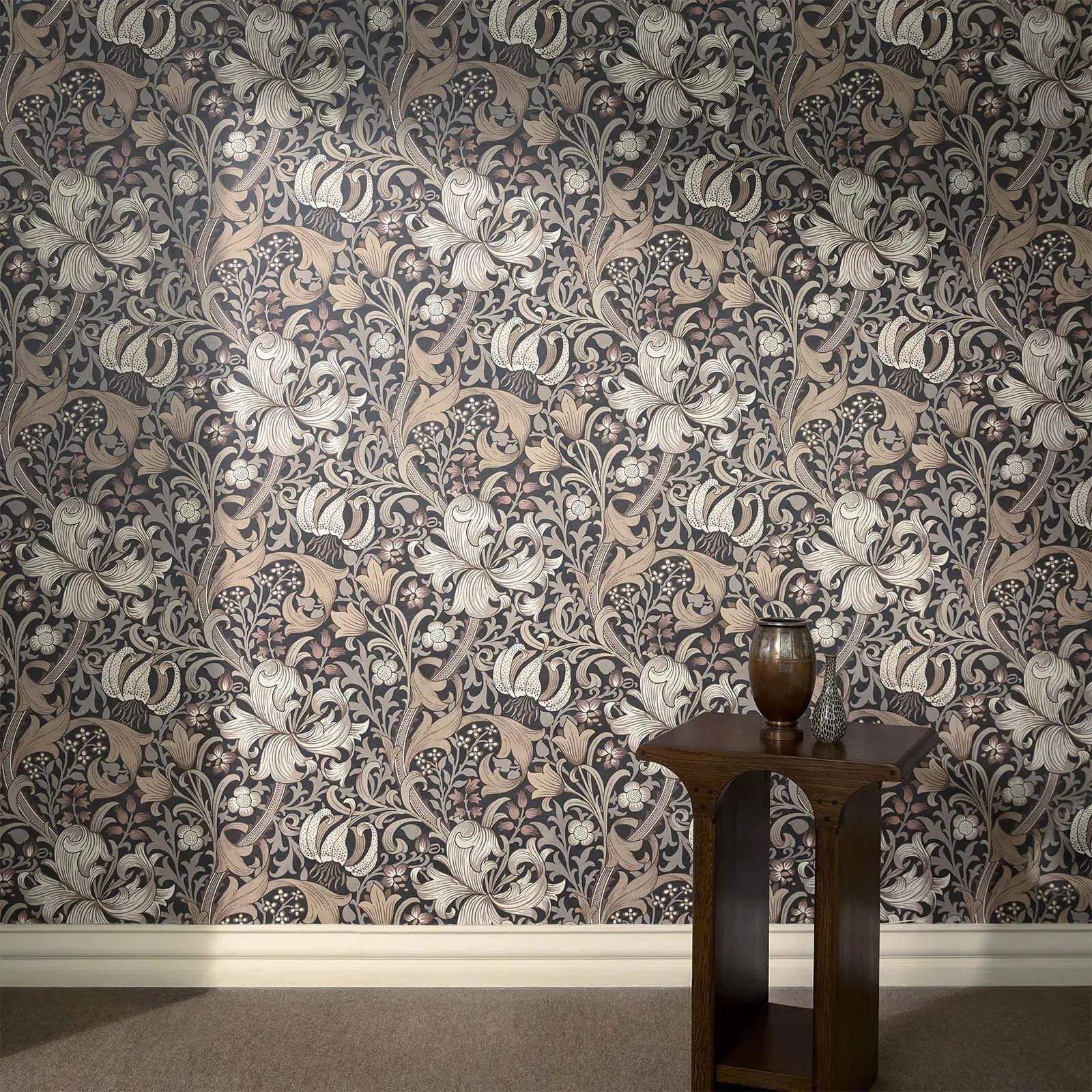 House of Hackney Golden Lily wallpaper in Black – SKU 1-WA-GOL-DI-BLK-XXX