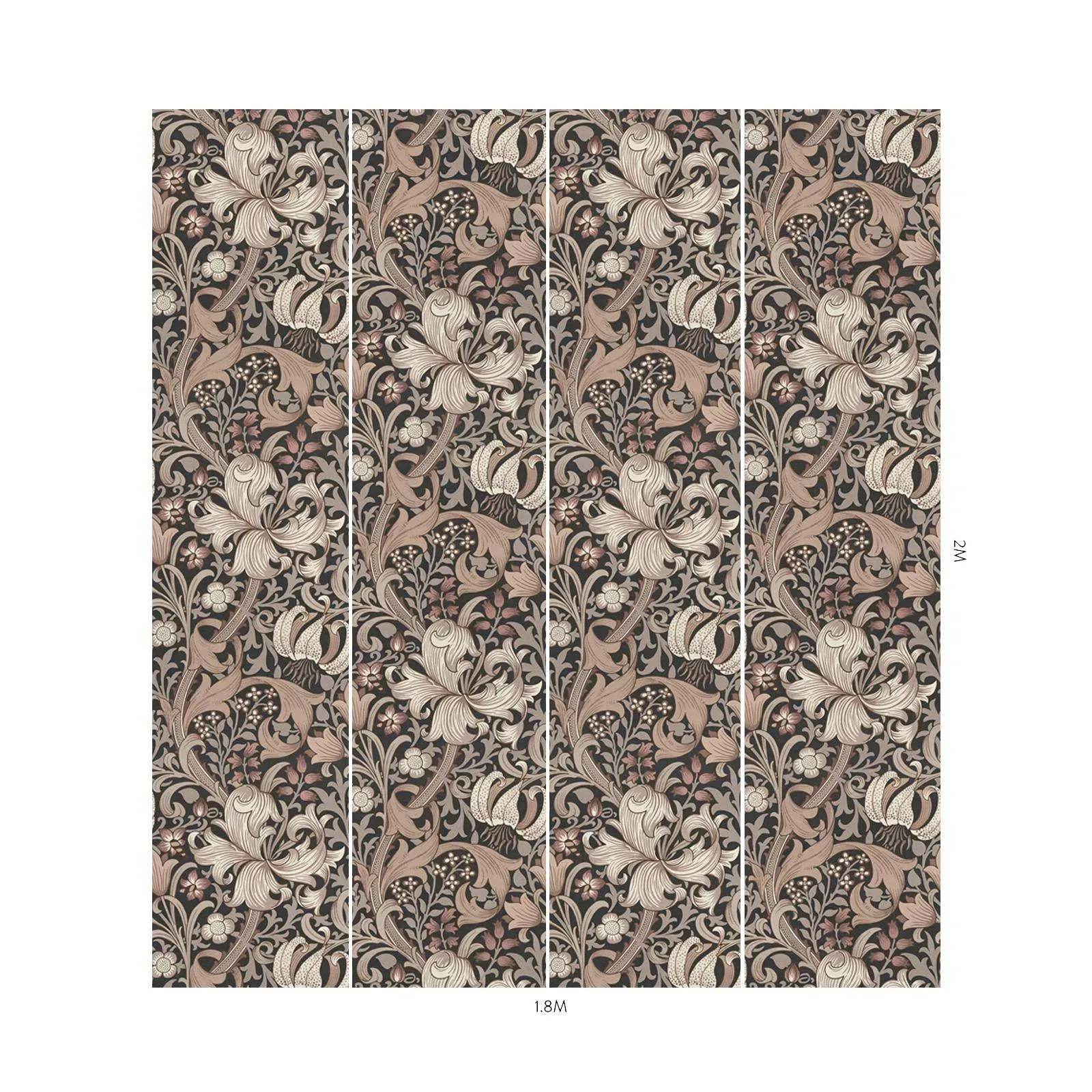 House of Hackney Golden Lily wallpaper in Black – SKU 1-WA-GOL-DI-BLK-XXX