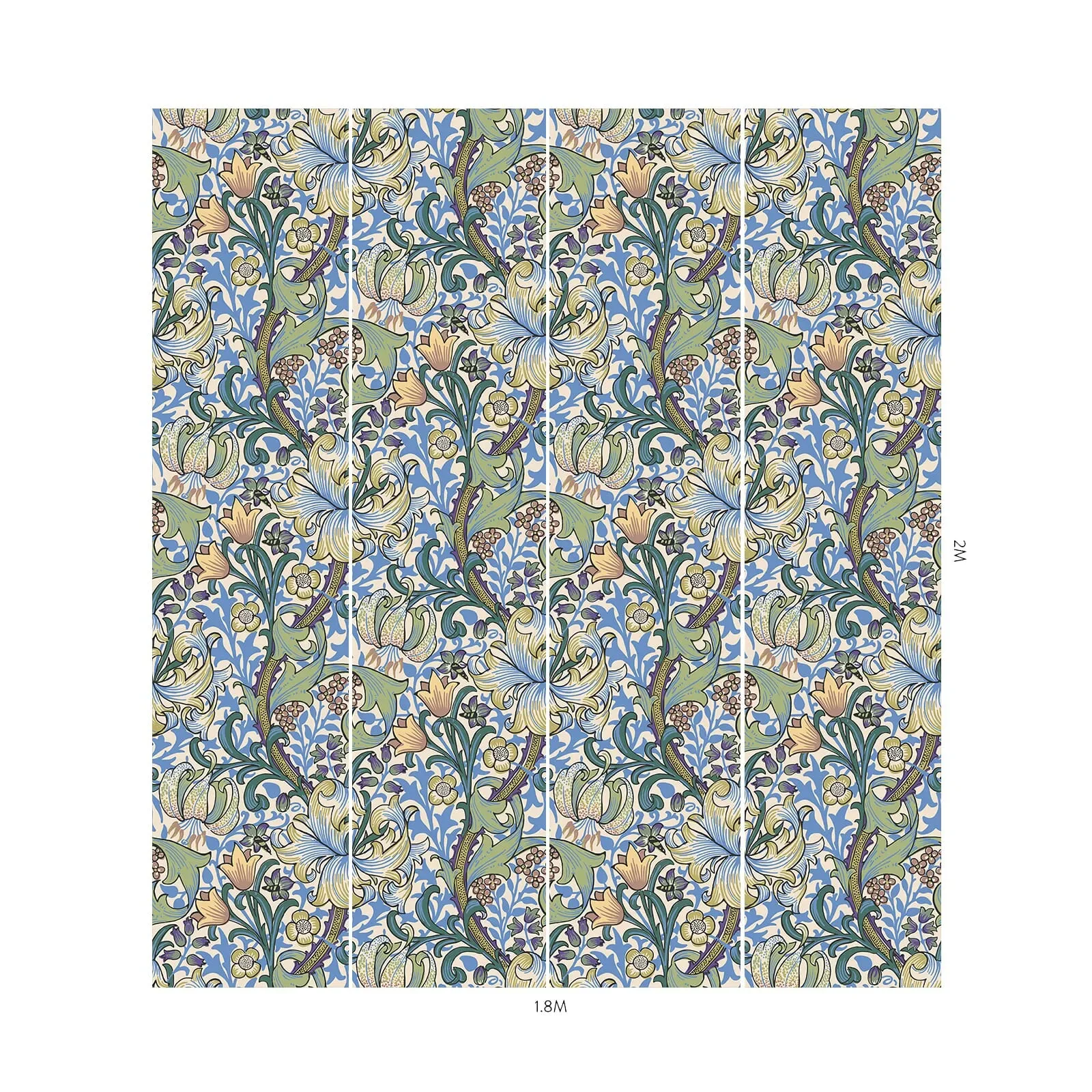 House of Hackney Golden Lily wallpaper in Sky – SKU 1-WA-GOL-DI-SKY-XXX