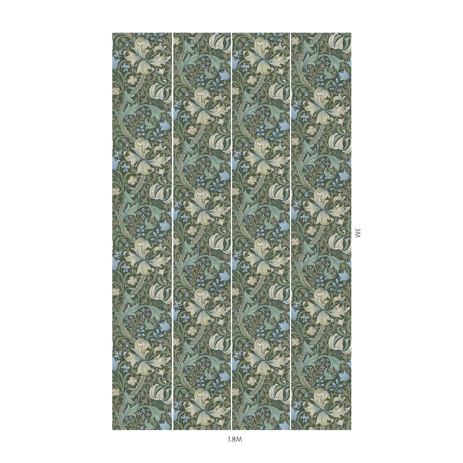 House of Hackney Golden Lily wallpaper in Verde – SKU 1-WA-GOL-DI-VER-XXX