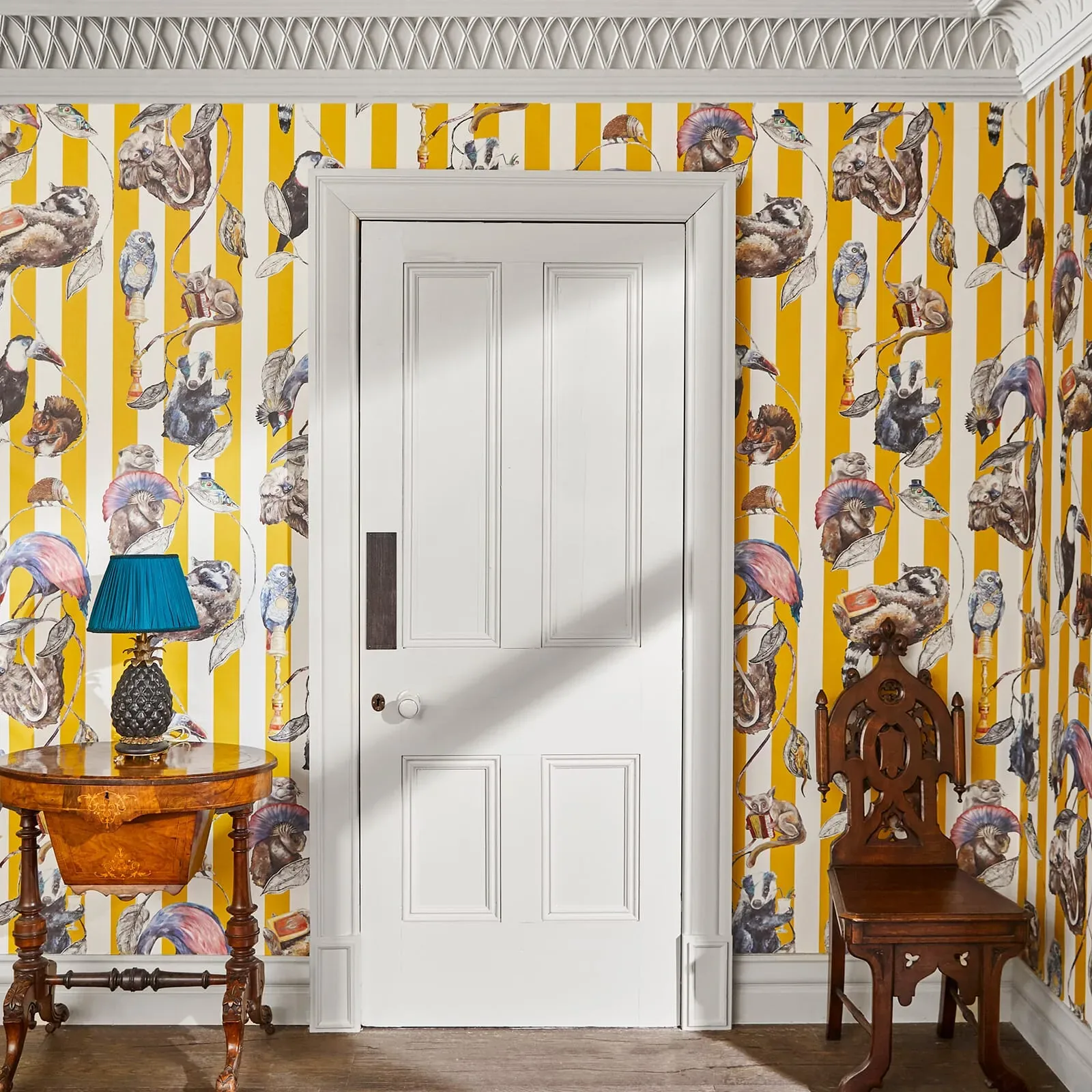 House of Hackney Hackney Empire Wallpaper – Ochre Stripe | Wallpaper Twins House of Hackney Hackney Empire wallpaper in Ochre Stripe – SKU 1-WA-HAC-DI-OCH-STR