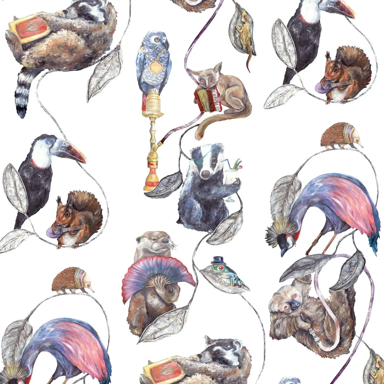 House of Hackney Hackney Empire wallpaper in White – SKU 1-WA-HAC-DI-WHT-XXX