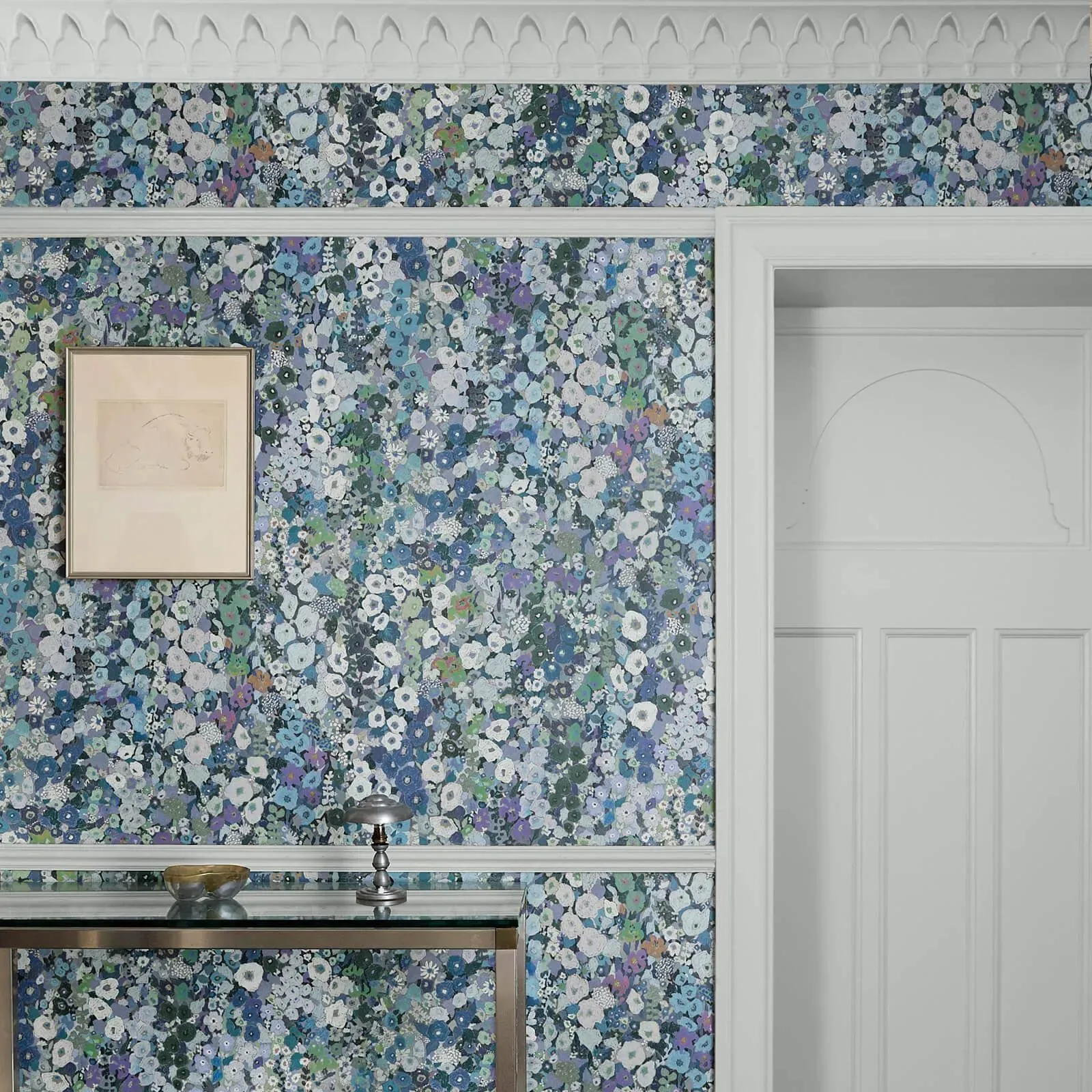 House of Hackney Hollyhocks Wallpaper – Dew | Wallpaper Twins House of Hackney Hollyhocks wallpaper in Dew – SKU 1-WA-HOL-DI-DEW-XXX