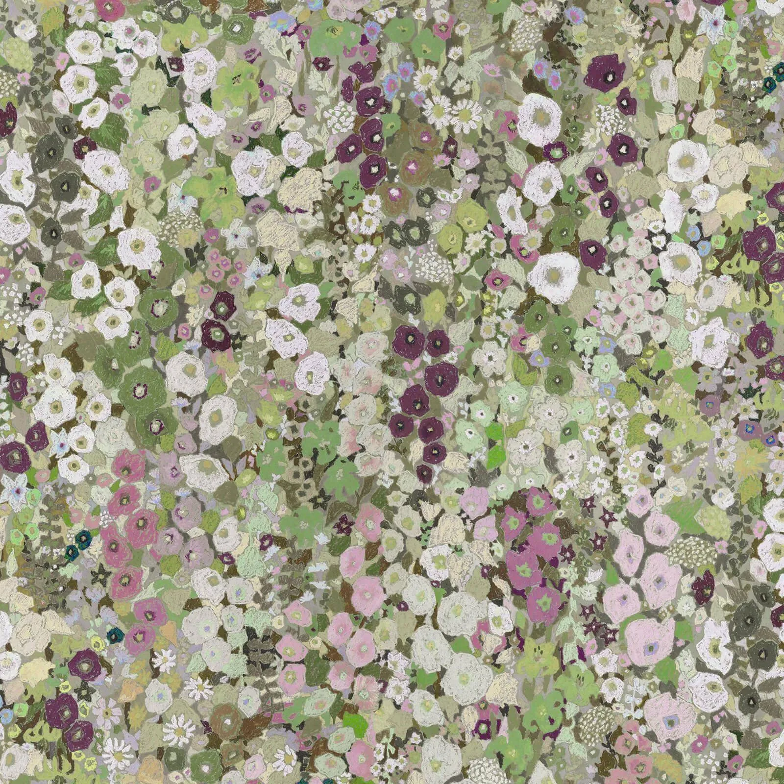 HOLLYHOCKS Wallpaper – Meadow