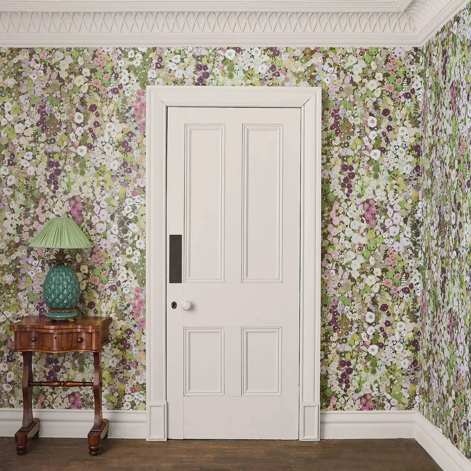 House of Hackney Hollyhocks Wallpaper – Meadow | Wallpaper Twins House of Hackney Hollyhocks wallpaper in Meadow – SKU 1-WA-HOL-DI-MEA-XXX