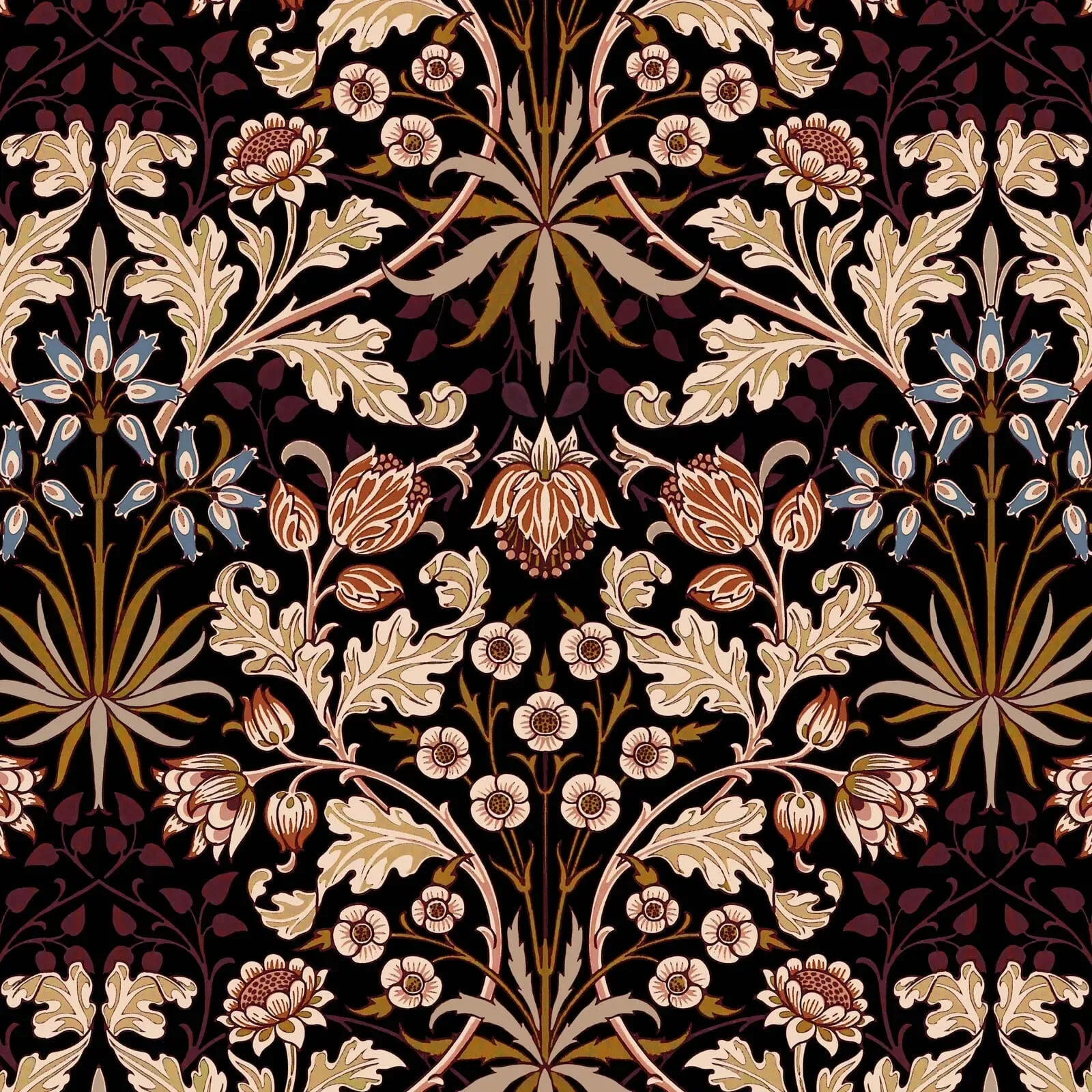 House of Hackney Hyacinth wallpaper in Black – SKU 1-WA-HYA-DI-BLK-XXX