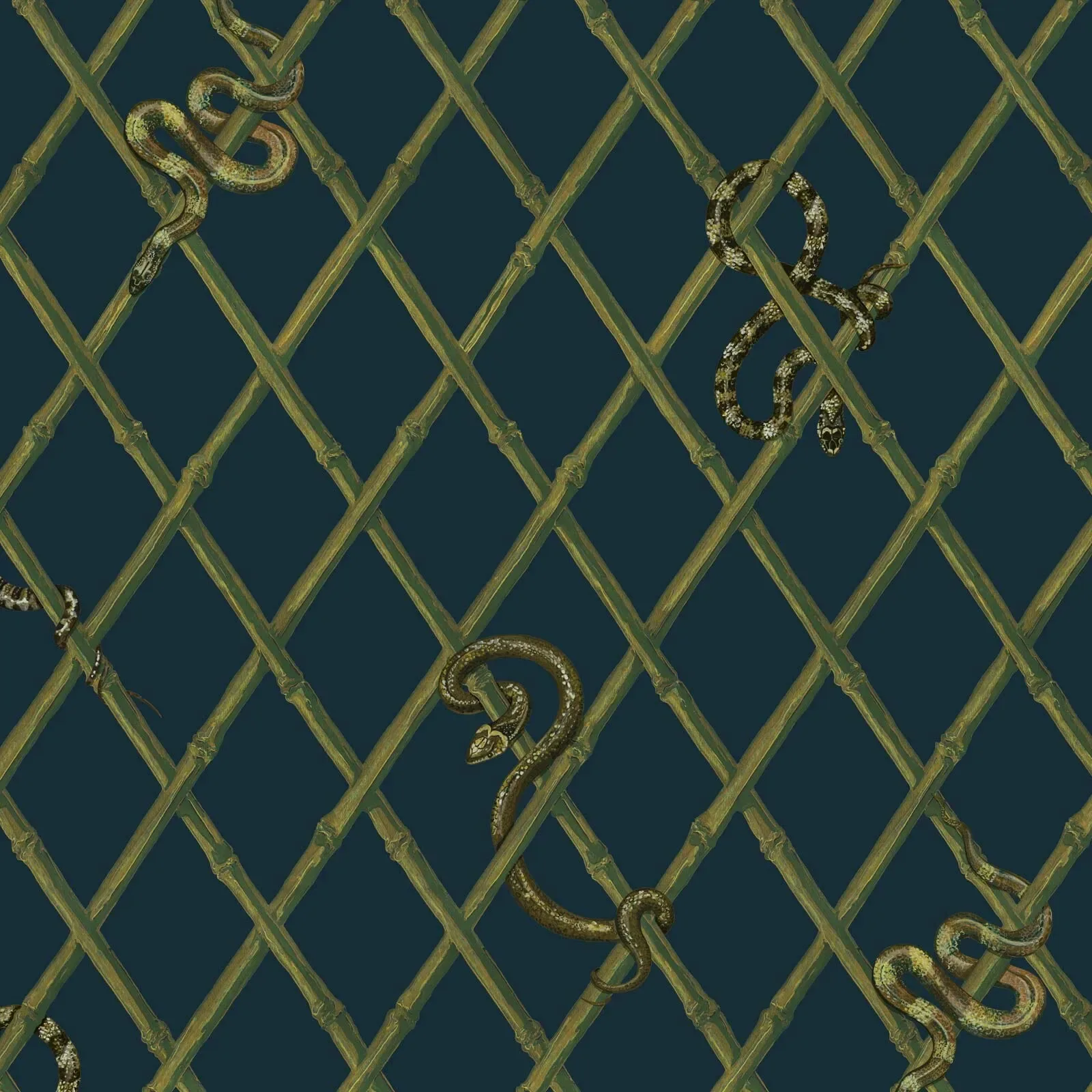 House of Hackney Khasia wallpaper in Midnight – SKU 1-WA-KHA-DI-MID-XXX