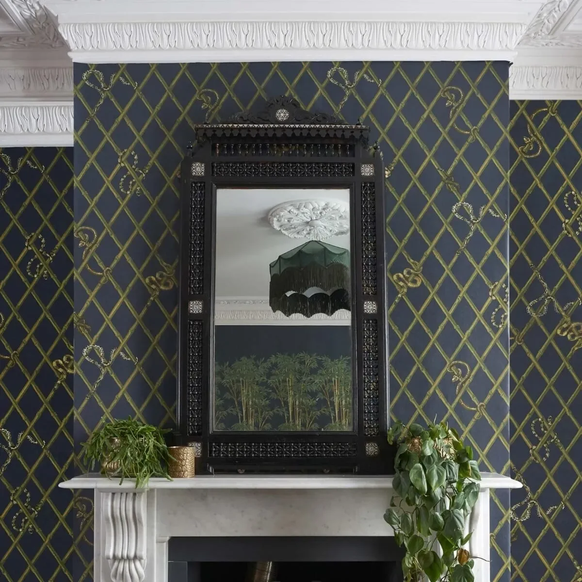 House of Hackney Khasia wallpaper in Midnight – SKU 1-WA-KHA-DI-MID-XXX