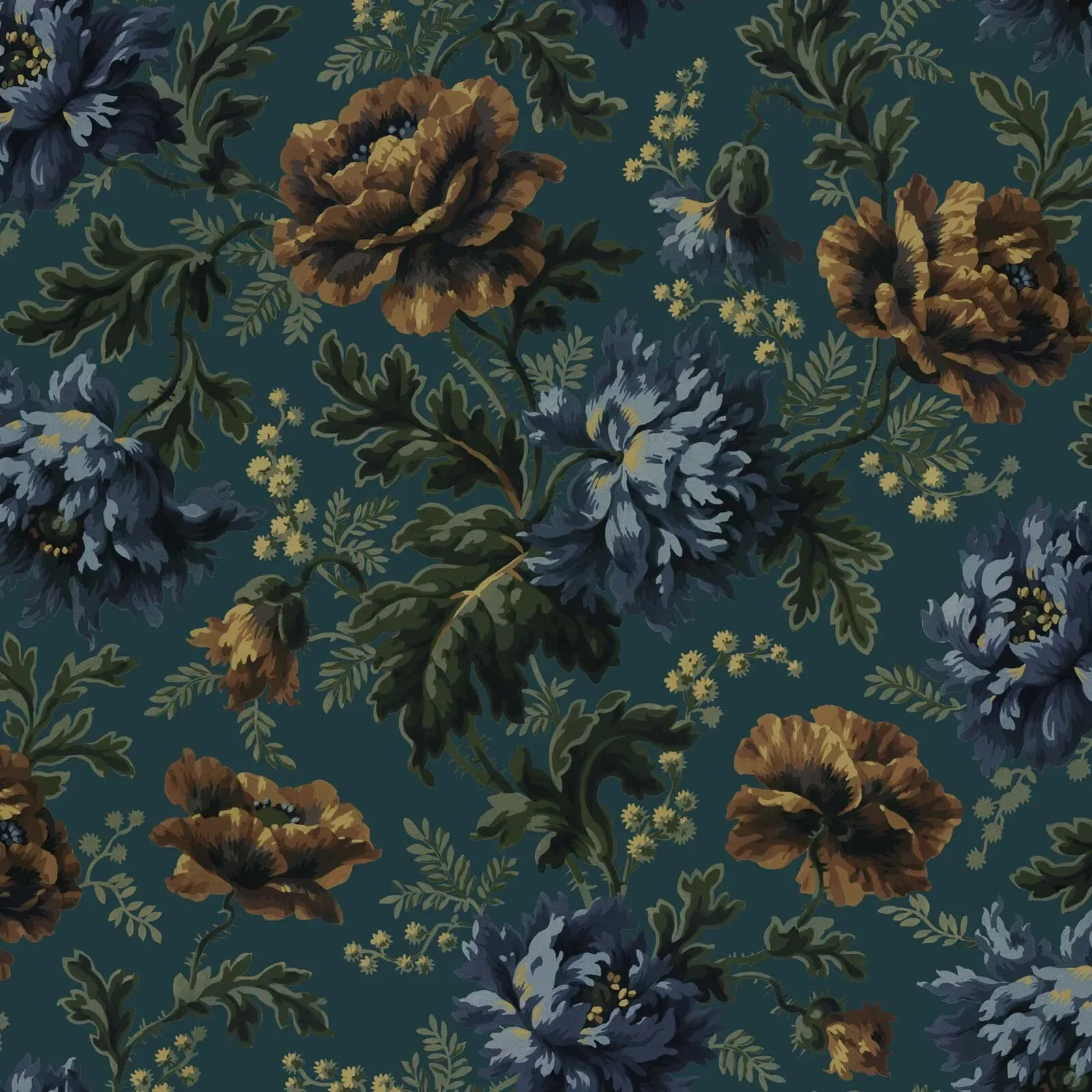 House of Hackney Opia wallpaper in Petrol – SKU 1-WA-OPI-DI-PET-XXX