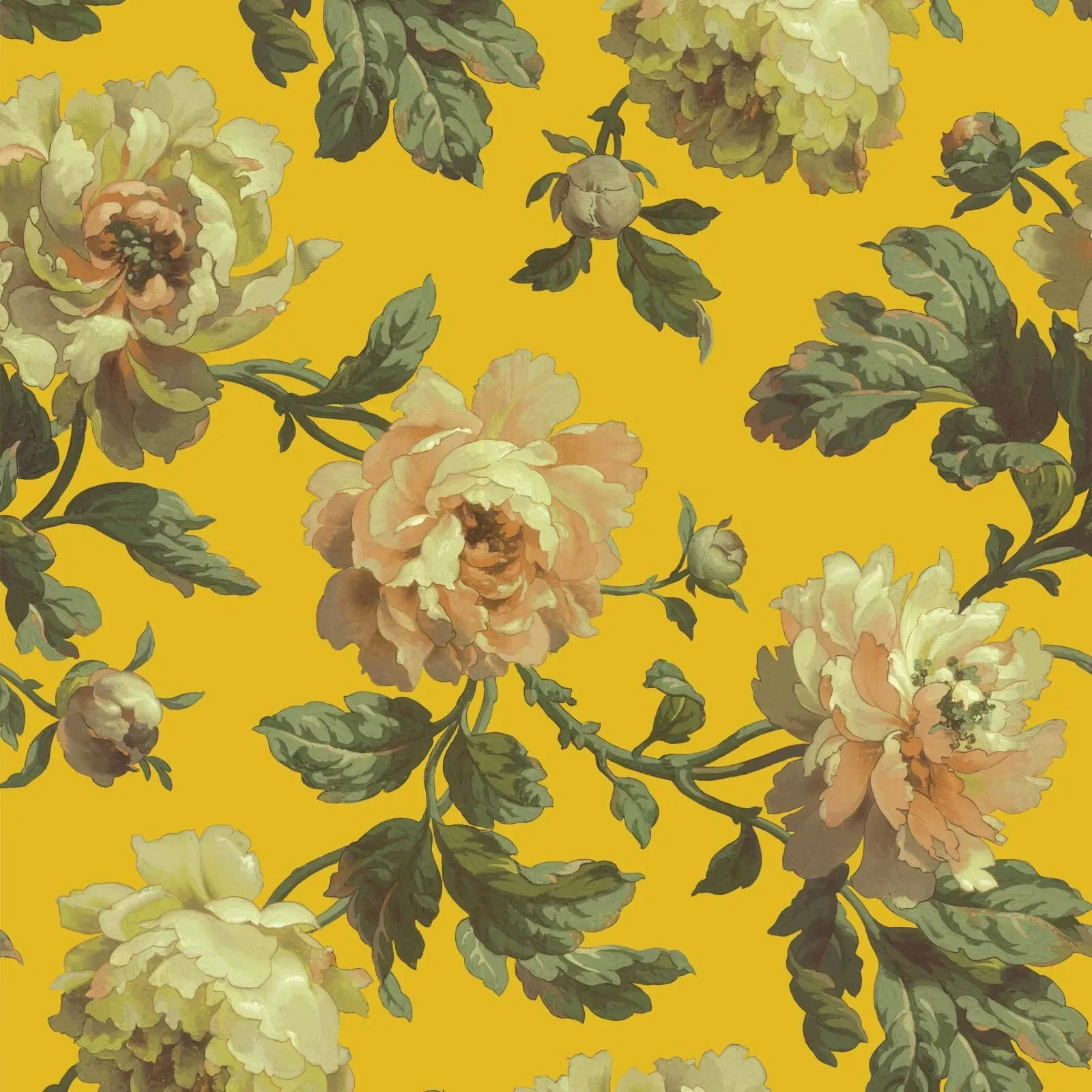 House of Hackney Peoneden wallpaper in Ochre – SKU 1-WA-PEO-DI-OCH-XXX
