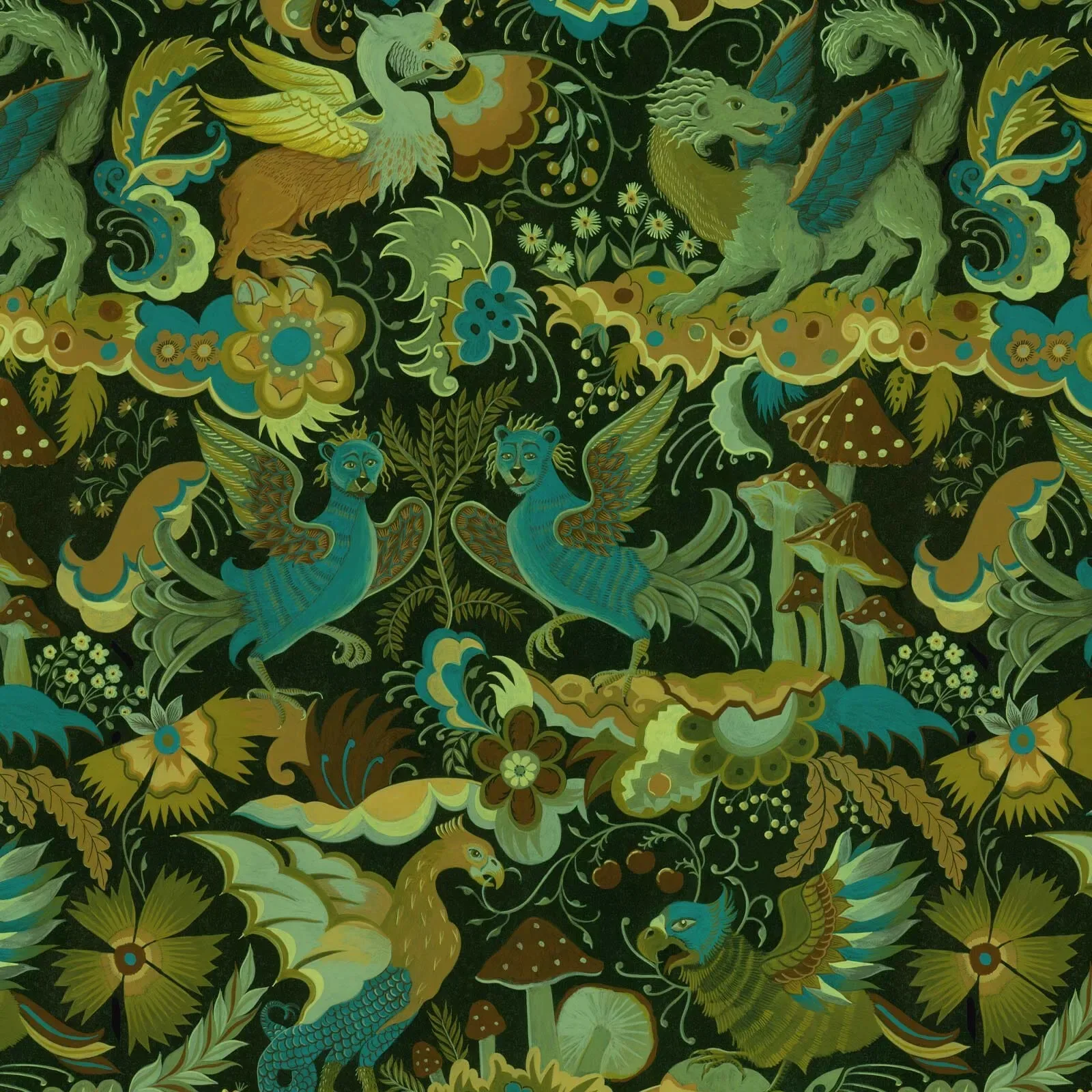 PHANTASIA Wallpaper – Emerald Green