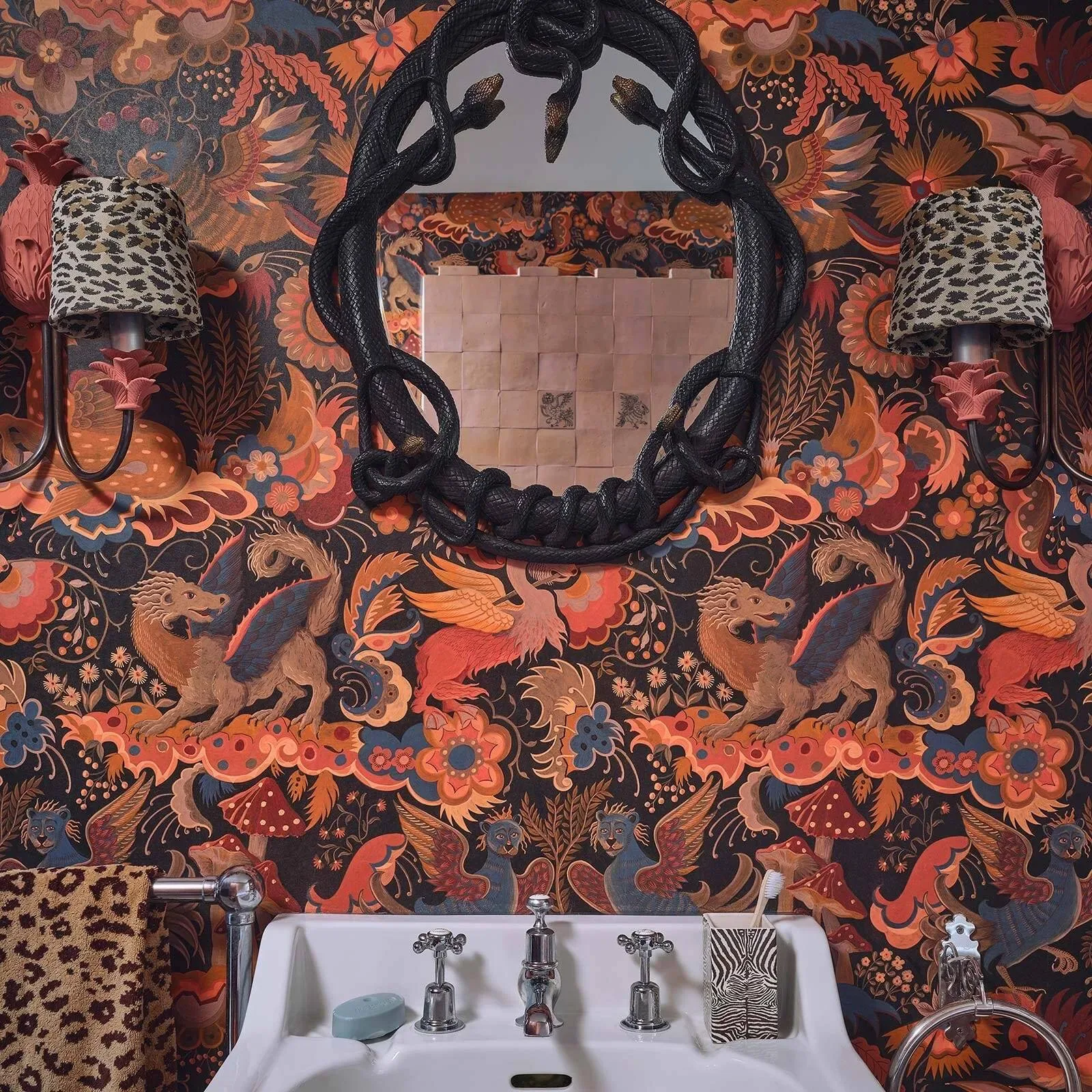 House of Hackney Phantasia Wallpaper – Selenite Orange | Wallpaper Twins House of Hackney Phantasia wallpaper in Selenite Orange – SKU 1-WA-PHA-DI-SEL-XXX