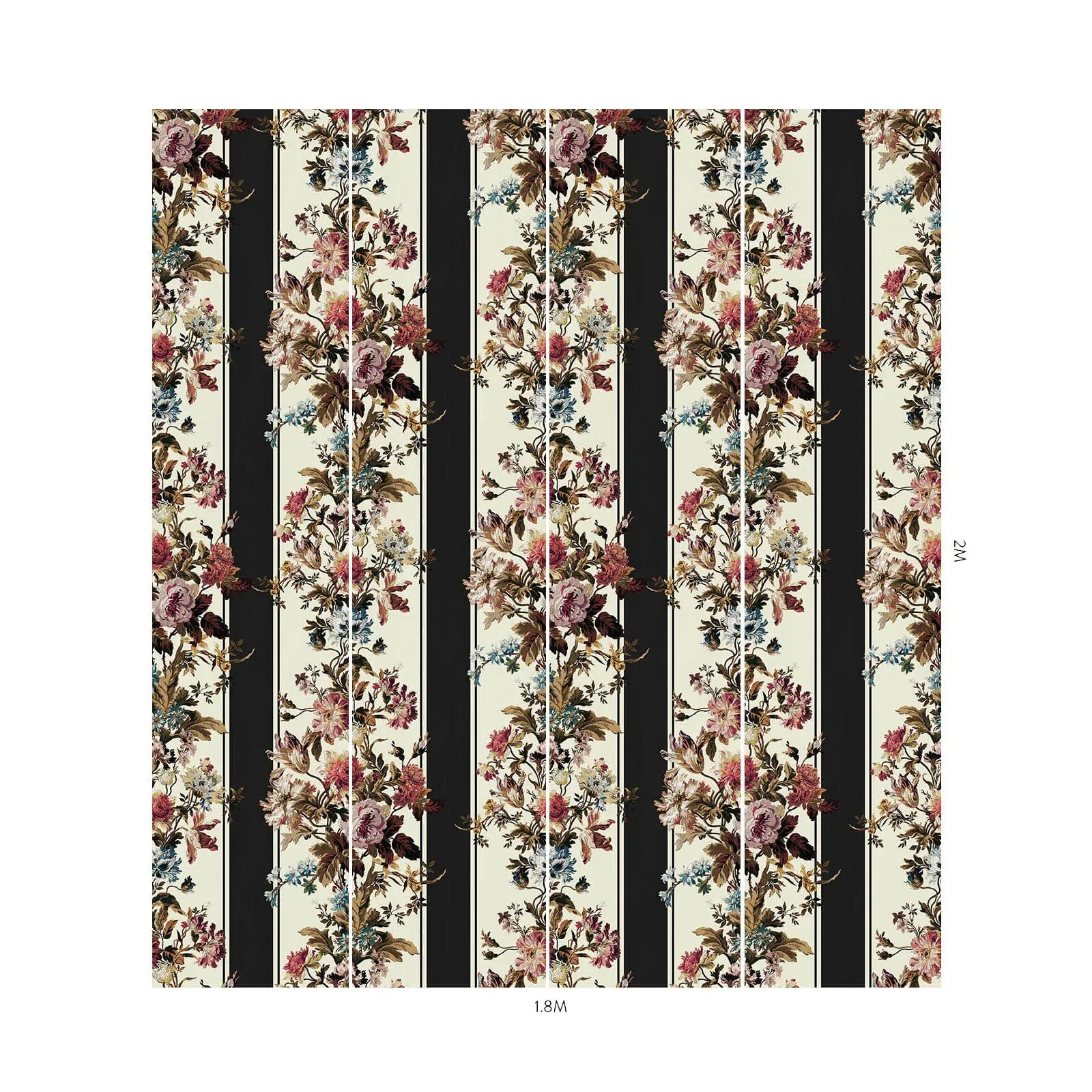 House of Hackney Rosetta Garland wallpaper in Noir – SKU 1-WA-ROG-DI-NOI-XXX