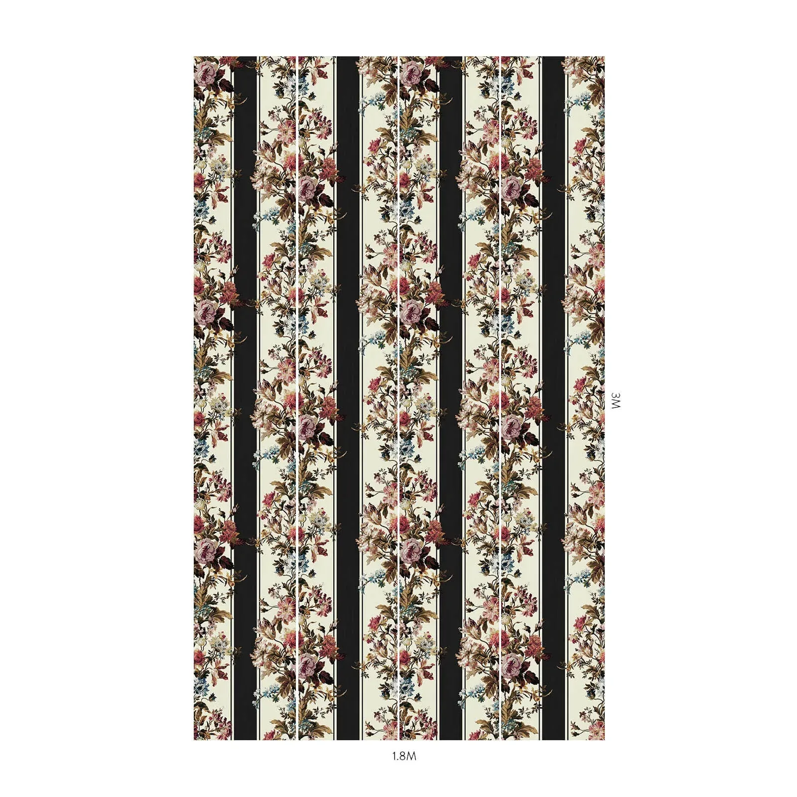 House of Hackney Rosetta Garland wallpaper in Noir – SKU 1-WA-ROG-DI-NOI-XXX