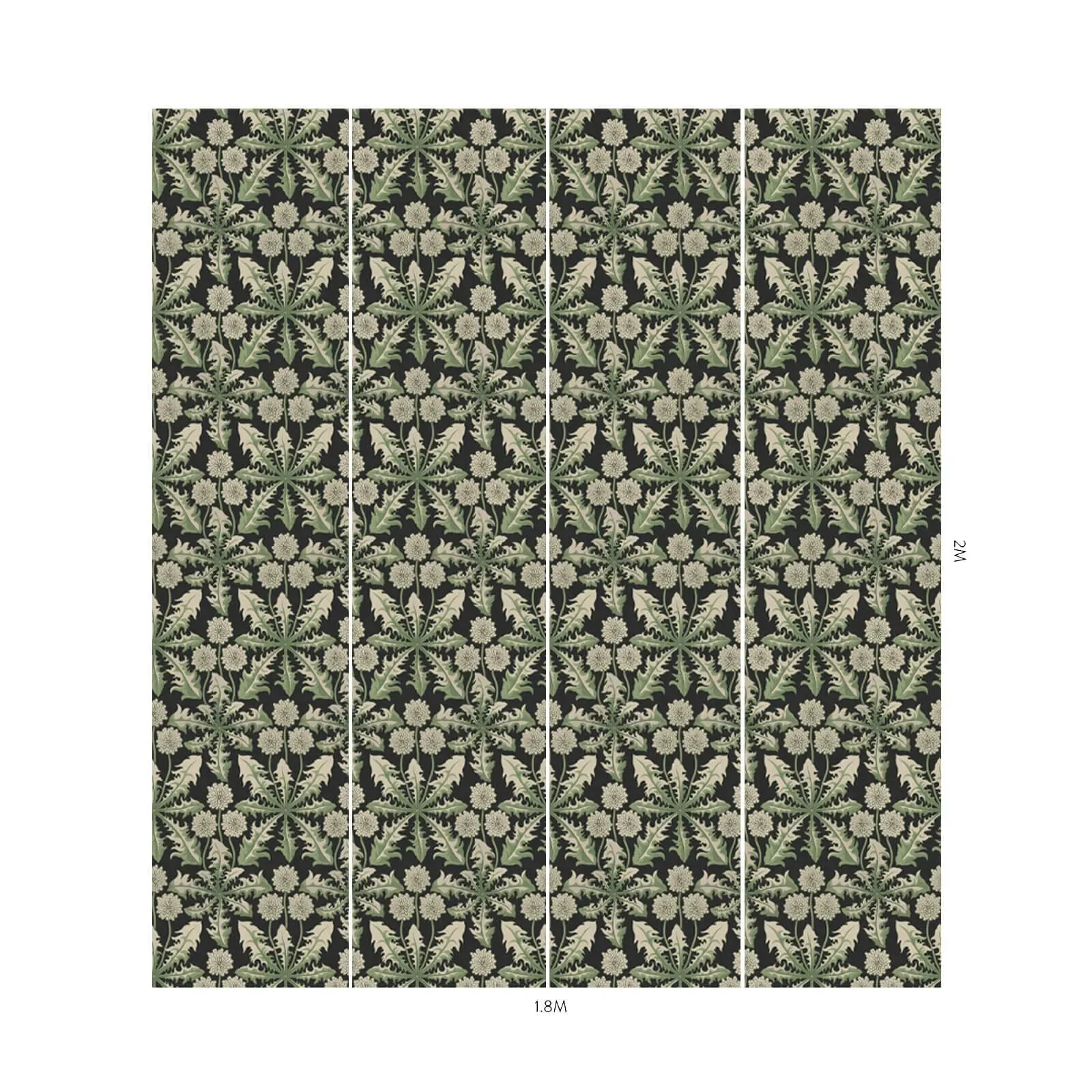 House of Hackney Taraxa wallpaper in Noir – SKU 1-WA-TXA-DI-NOI-XXX