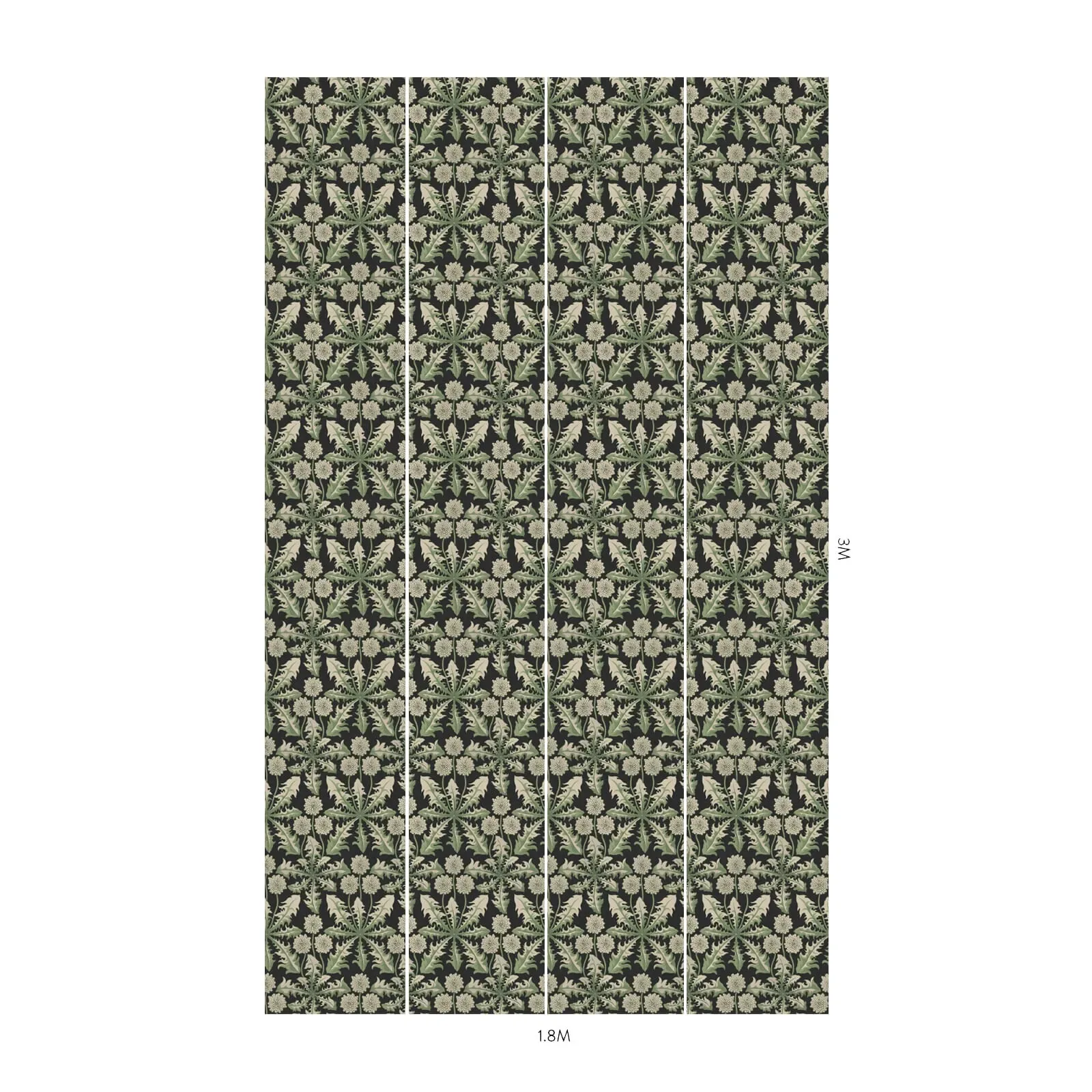 House of Hackney Taraxa wallpaper in Noir – SKU 1-WA-TXA-DI-NOI-XXX
