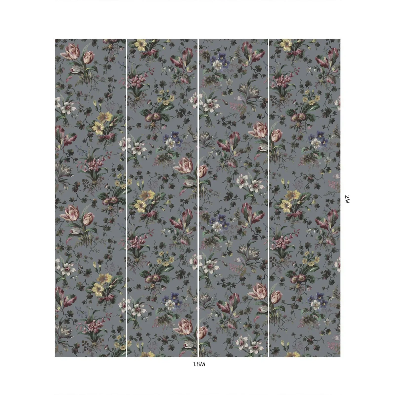 House of Hackney Tulipa wallpaper in Grey – SKU 1-WA-TUL-DI-GRY-XXX