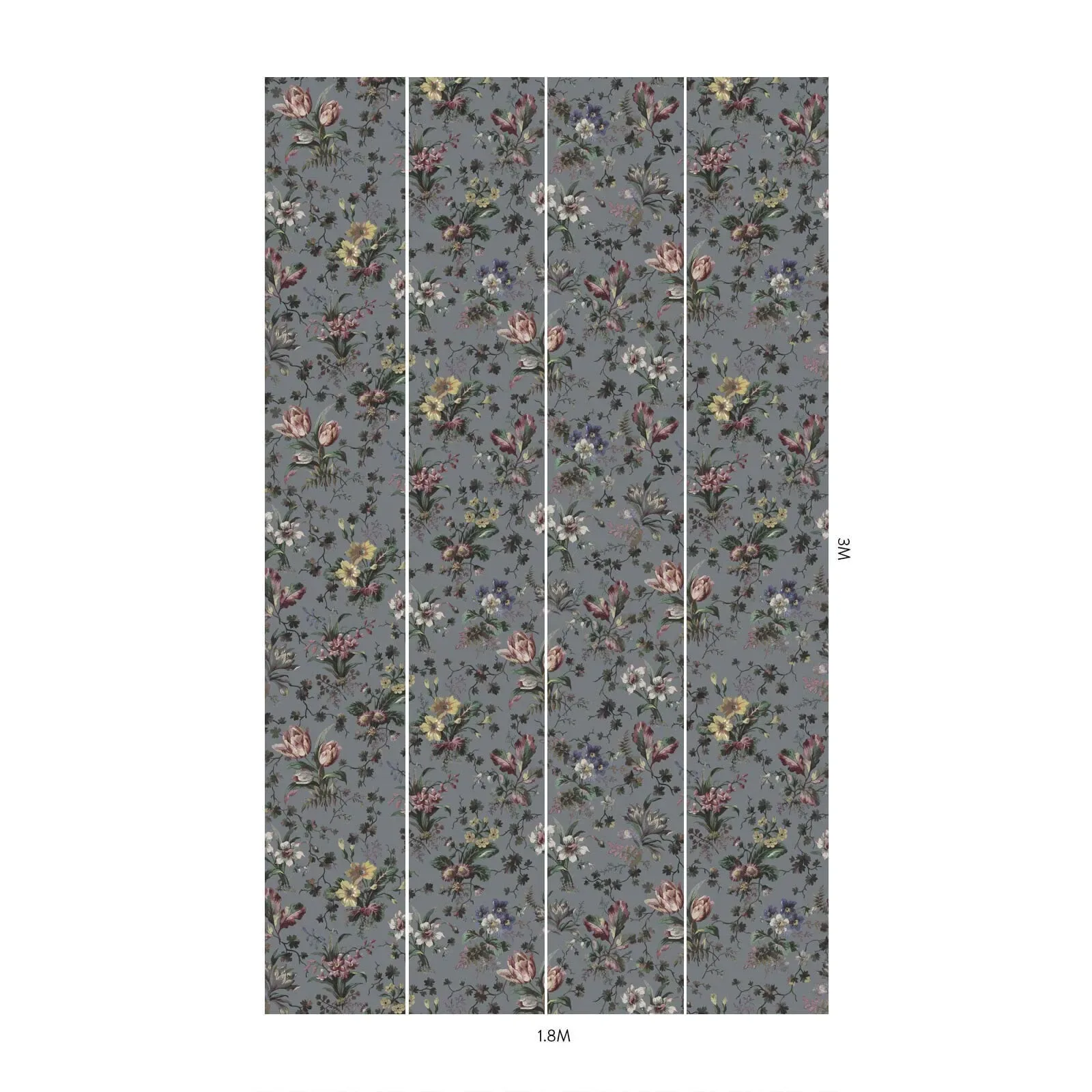 House of Hackney Tulipa wallpaper in Grey – SKU 1-WA-TUL-DI-GRY-XXX