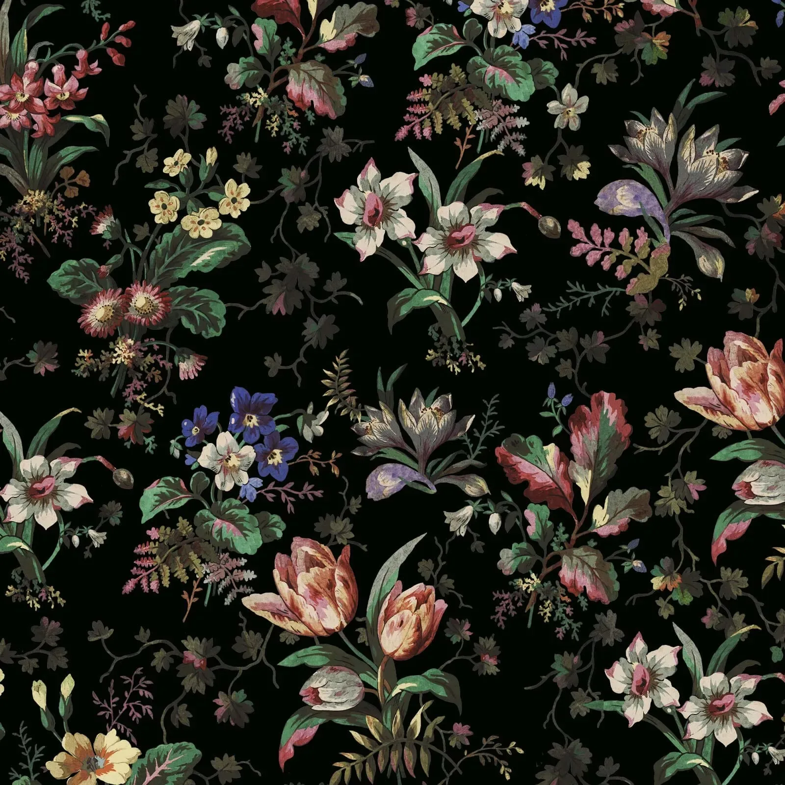 House of Hackney Tulipa wallpaper in Onyx – SKU 1-WA-TUL-DI-ONX-XXX