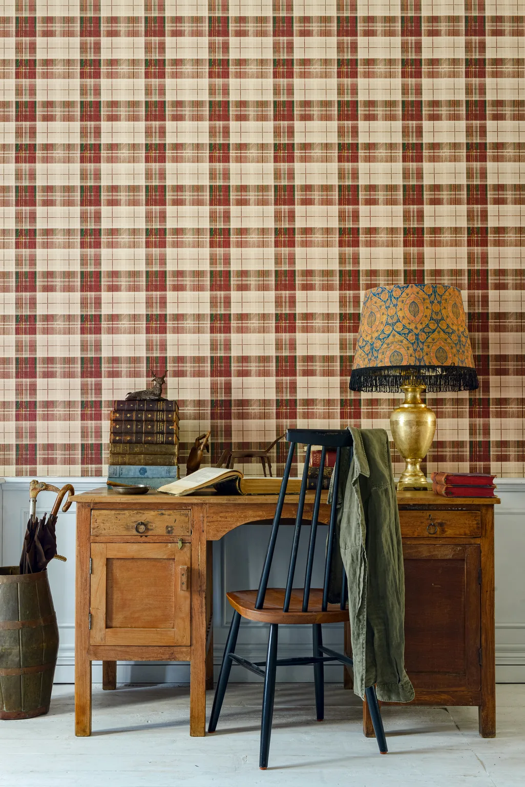 MINDTHEGAP COUNTRYSIDE PLAID Leather wallpaper (WP30012)