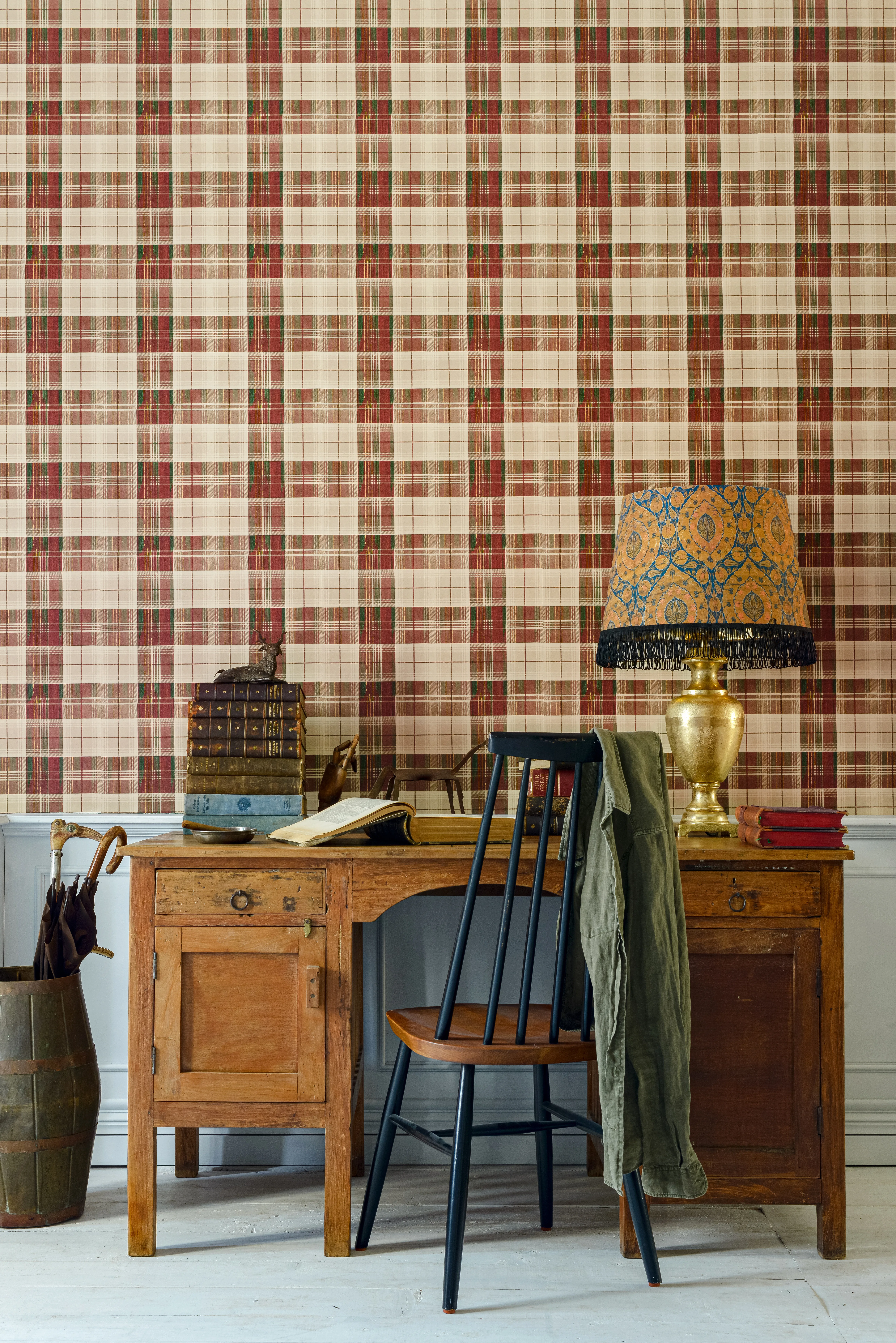 MINDTHEGAP COUNTRYSIDE PLAID Leather wallpaper (WP30012)