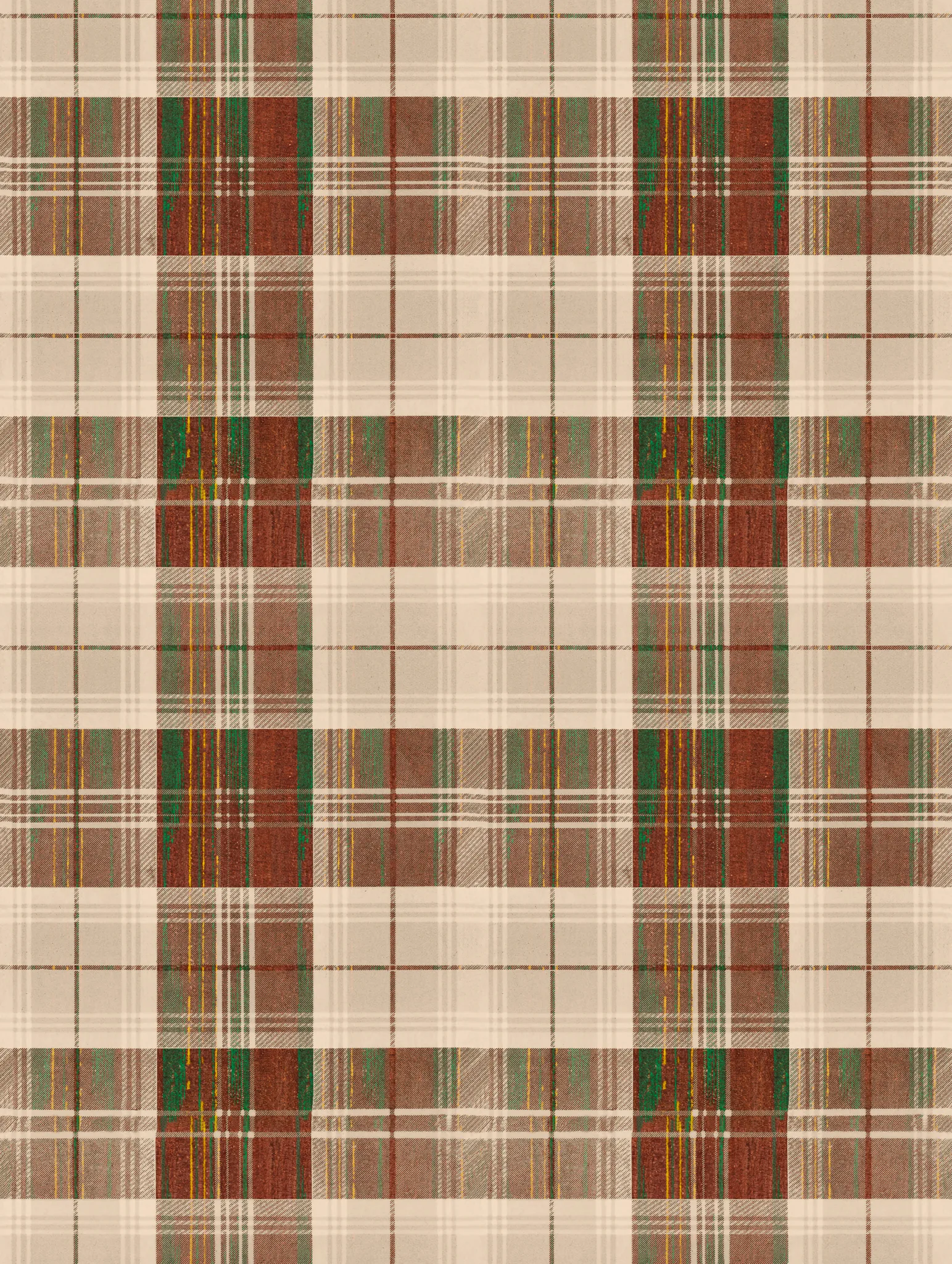 MINDTHEGAP COUNTRYSIDE PLAID Leather wallpaper (WP30012)