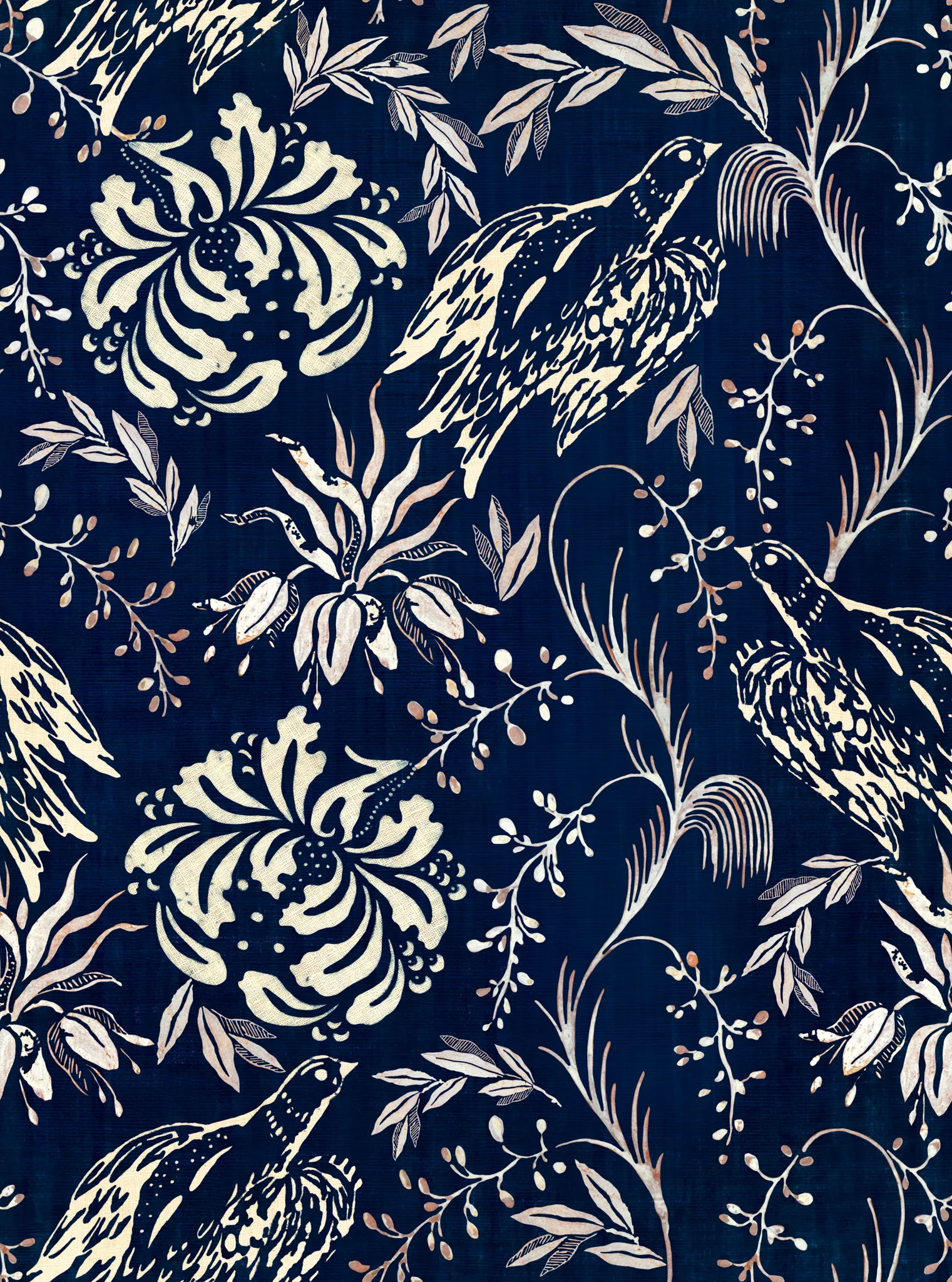 MINDTHEGAP FOLK EMBROIDERY Indigo wallpaper (WP30016)