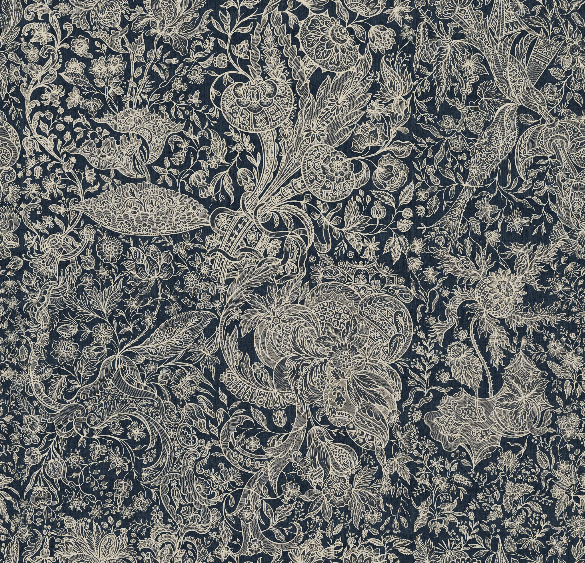 MINDTHEGAP SARKOZI EMBROIDERY Indigo wallpaper (WP30027)