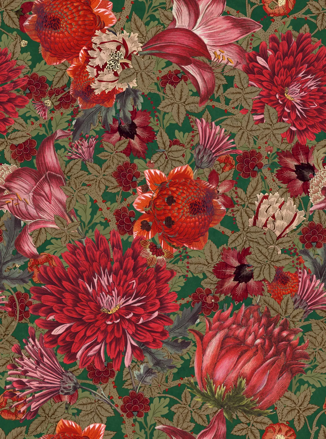 MINDTHEGAP THE FLOWERING Green wallpaper (WP20552)