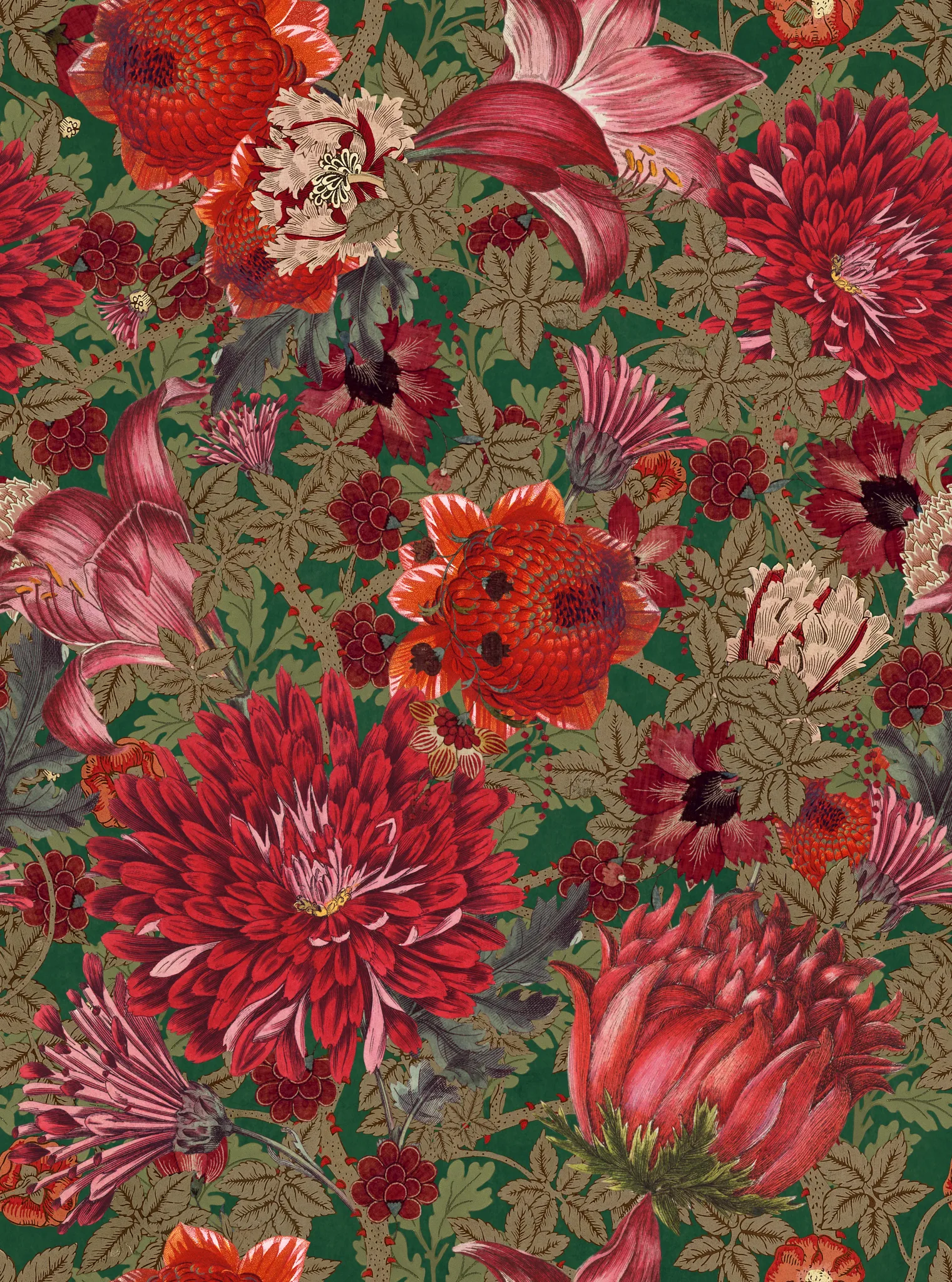 MINDTHEGAP THE FLOWERING Green wallpaper (WP20552)