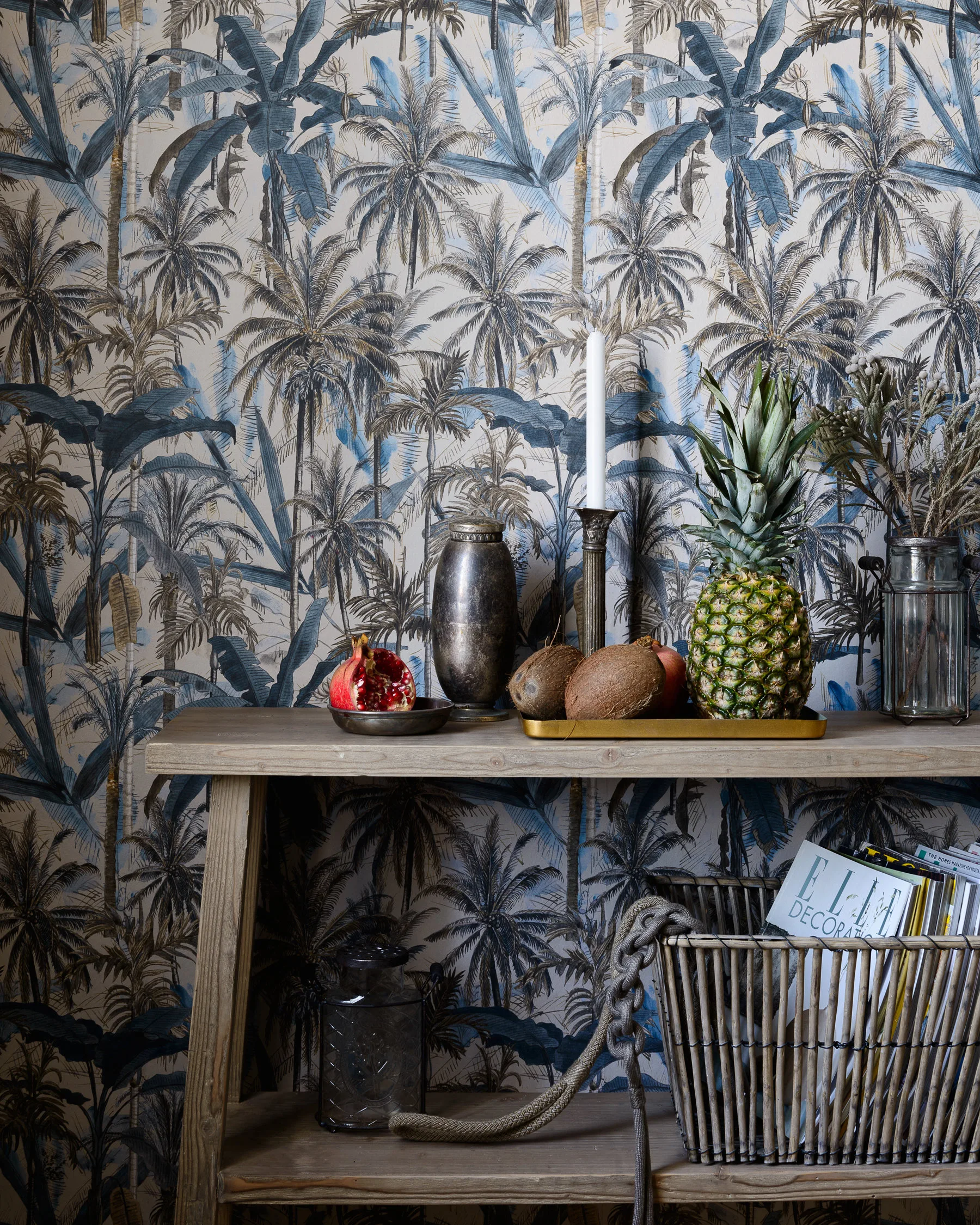 MINDTHEGAP THE JUNGLE Smoke Blue grasscloth wallpaper (WP20524-GC)
