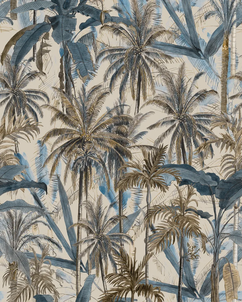 MINDTHEGAP THE JUNGLE Smoke Blue grasscloth wallpaper (WP20524-GC)