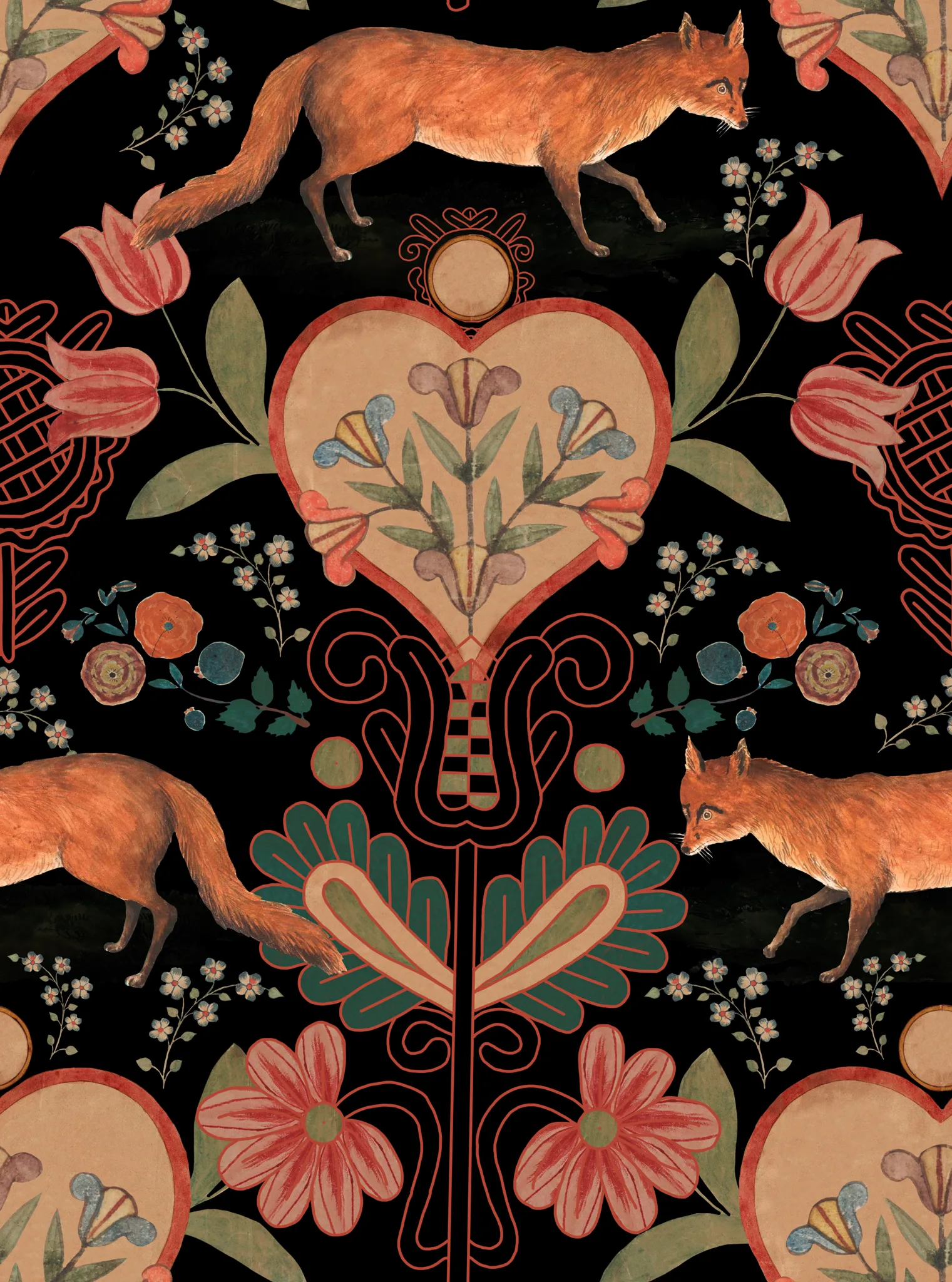 MINDTHEGAP THE VIXEN Anthracite wallpaper (WP20553)