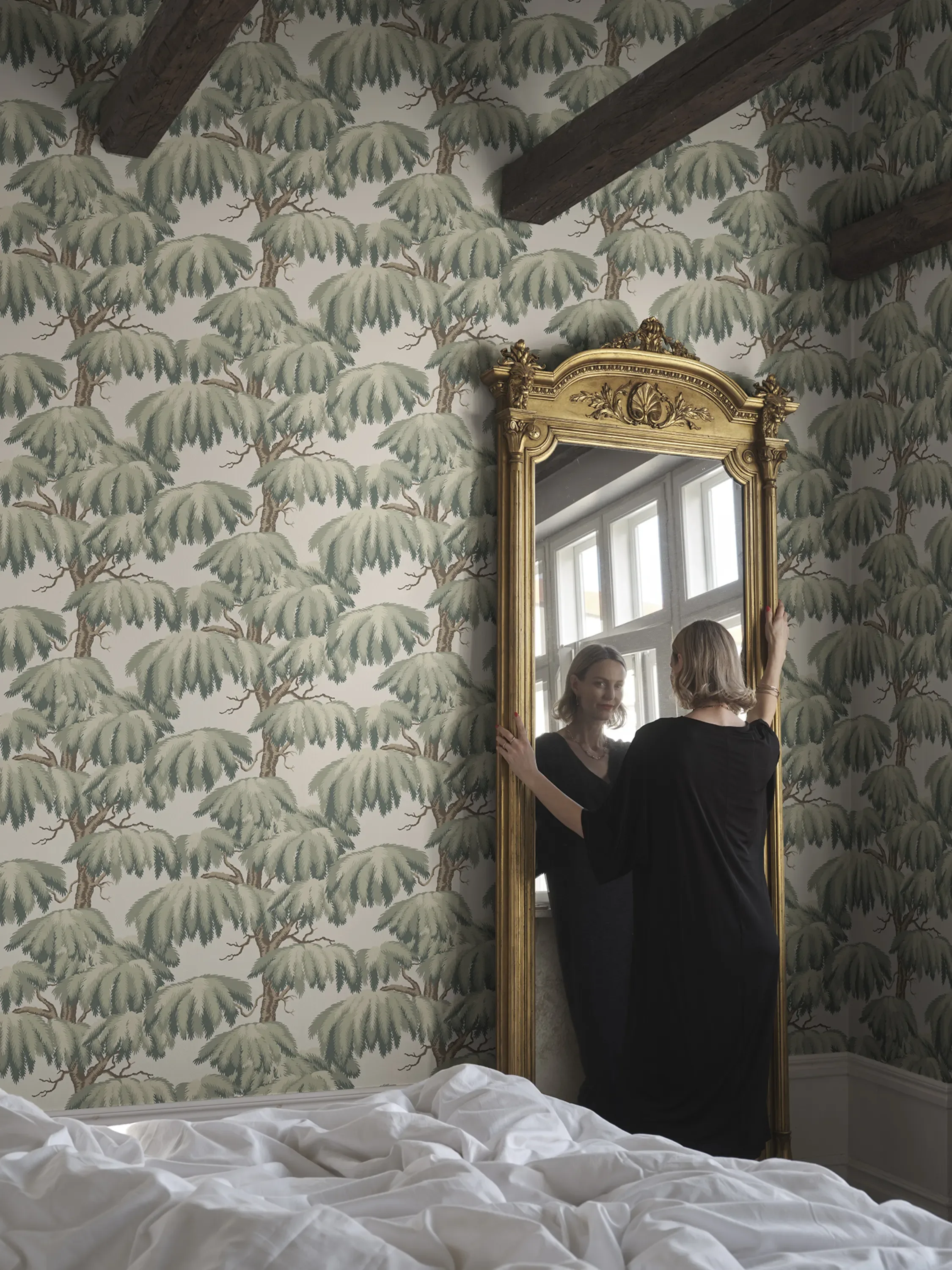 Sandberg Alba in Green wallpaper (S10664)
