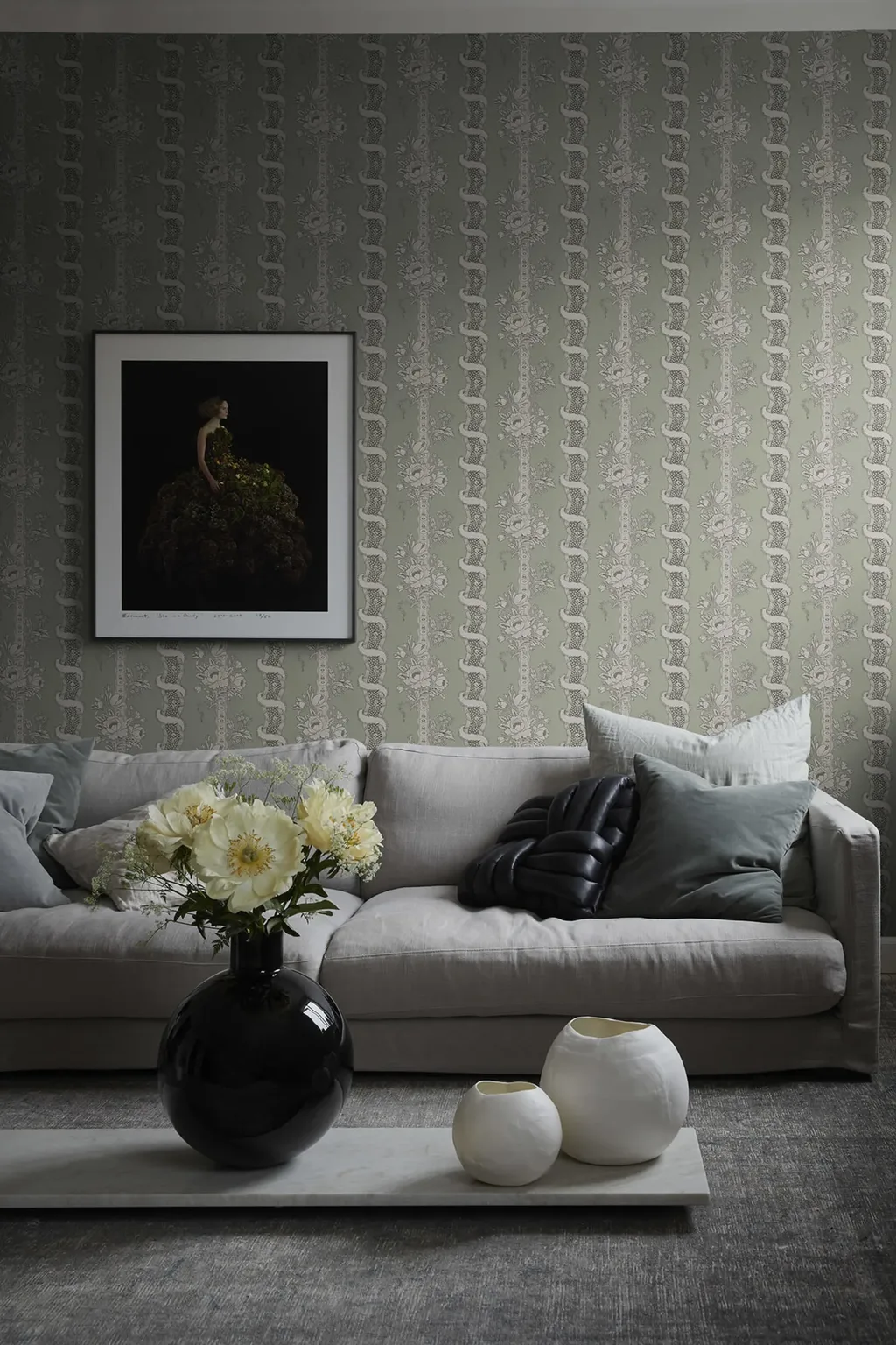 Sandberg Alexandra in Sage Green wallpaper (S10249)