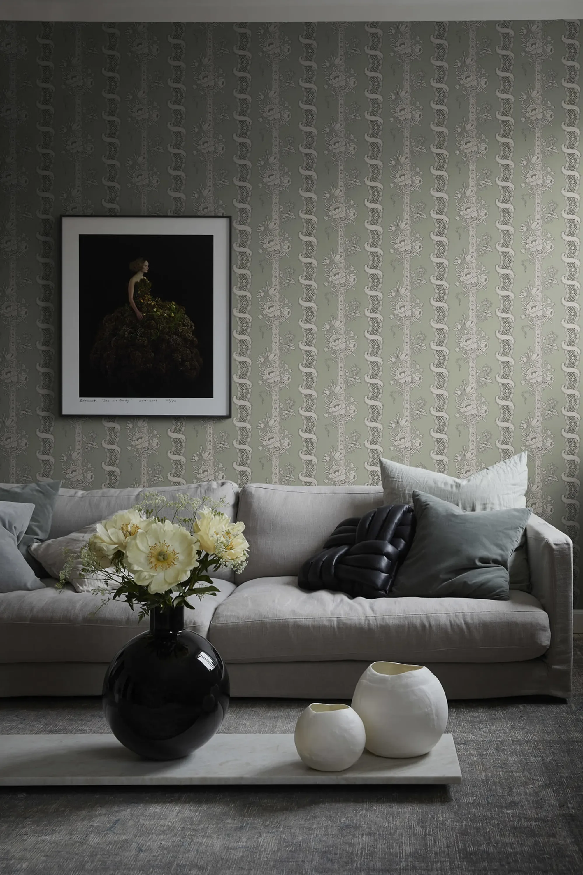 Sandberg Alexandra in Sage Green wallpaper (S10249)