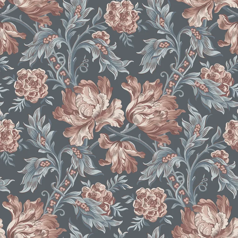 Sandberg Amelia in Indigo Blue wallpaper (S10253)